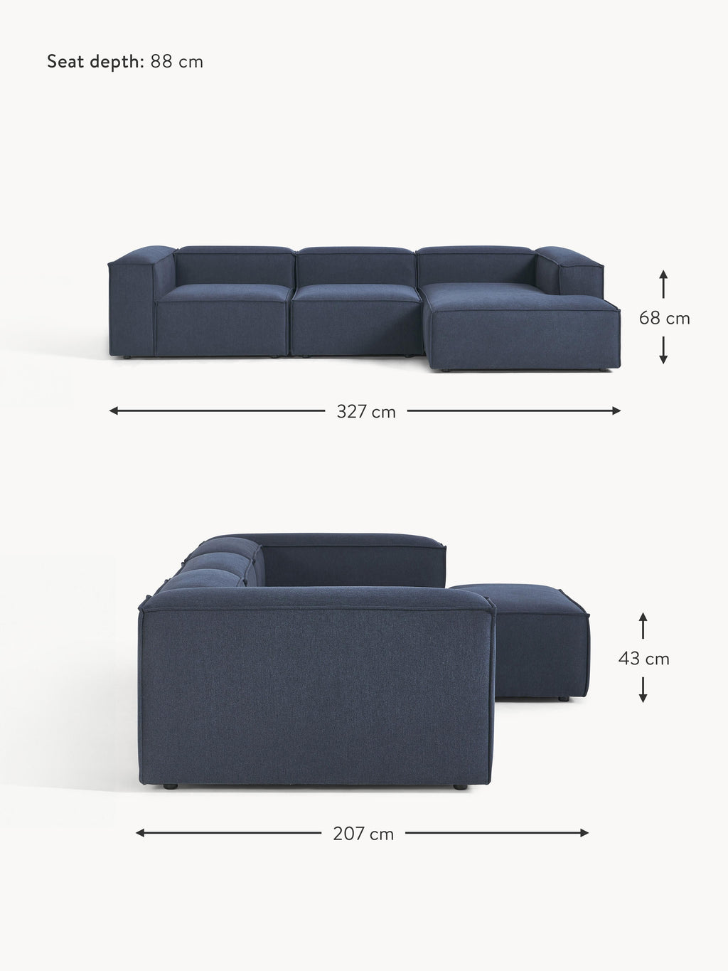 Lennon Modular Corner Sofa (4-seater)