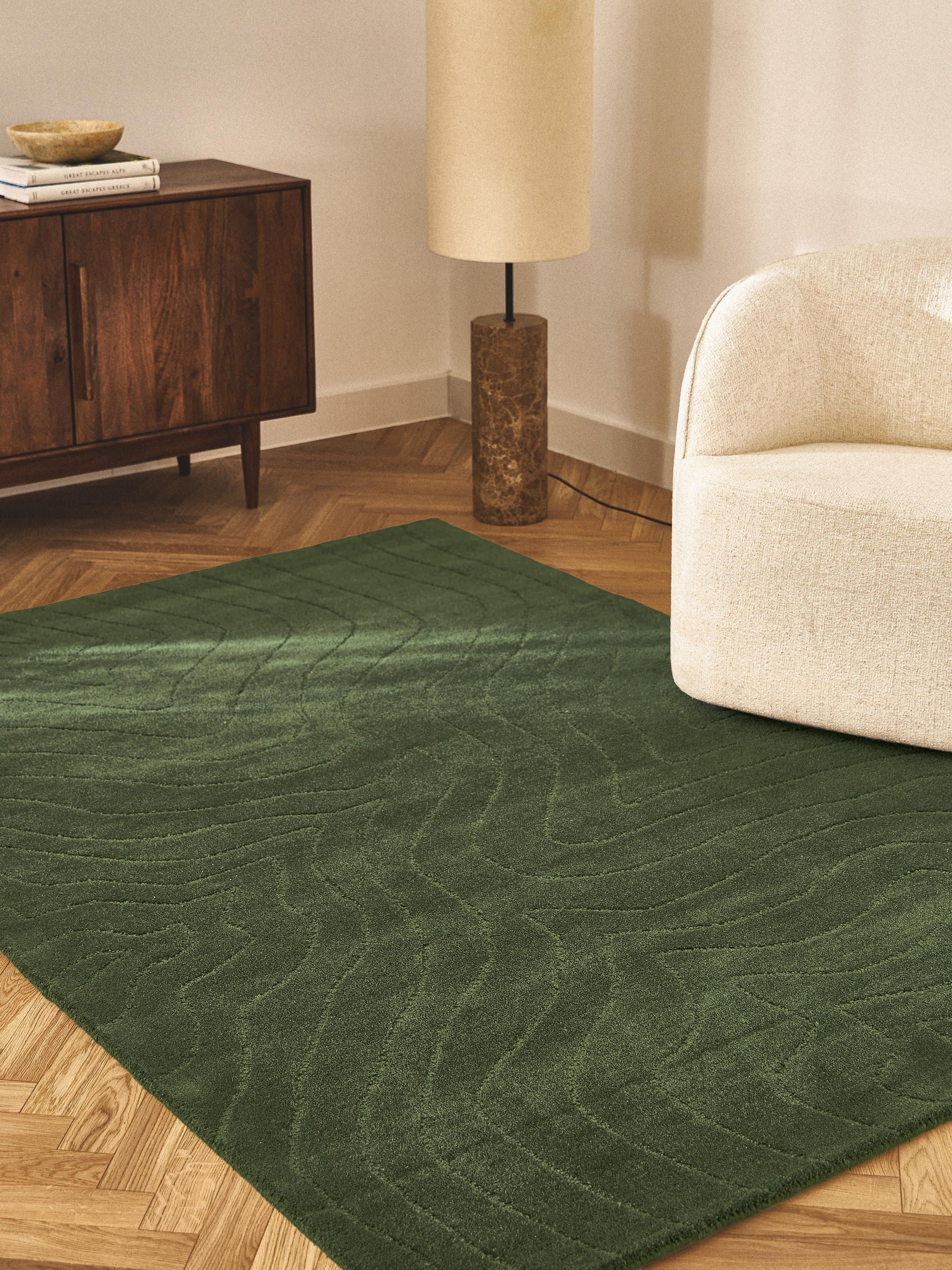 Aaron High-Low Wool Rug, Hand-Tufted