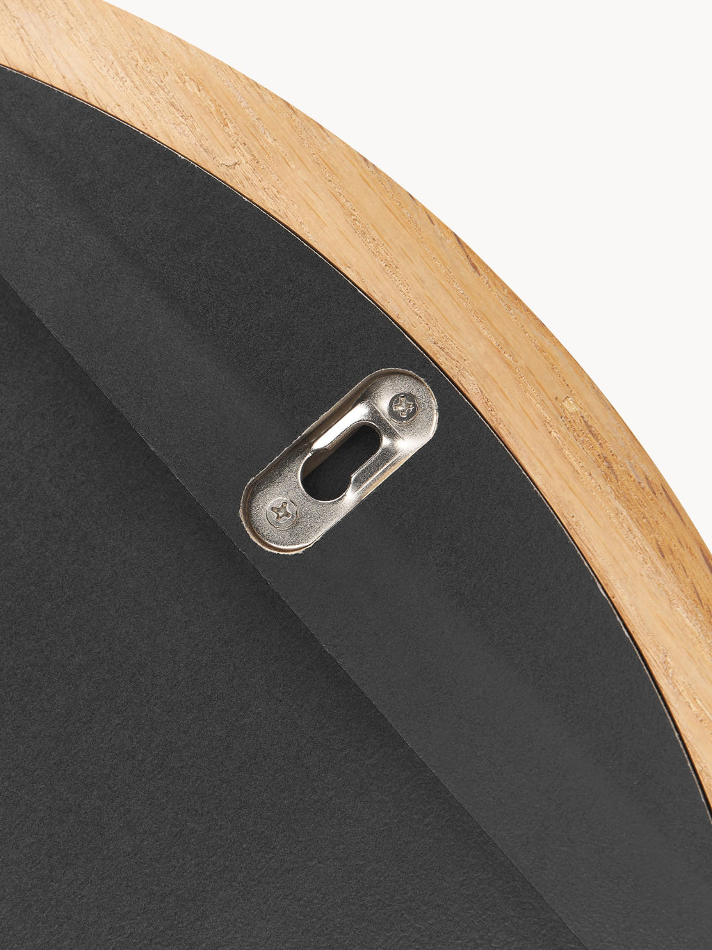 Avery Round Wall Mirror with Oak Wood Frame