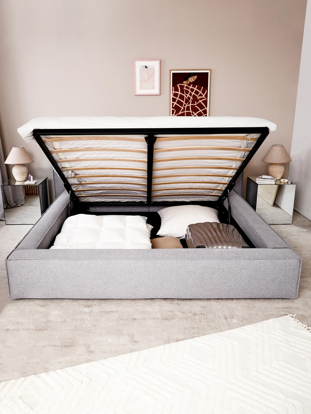 Lennon Upholstered Bed with Storage Space