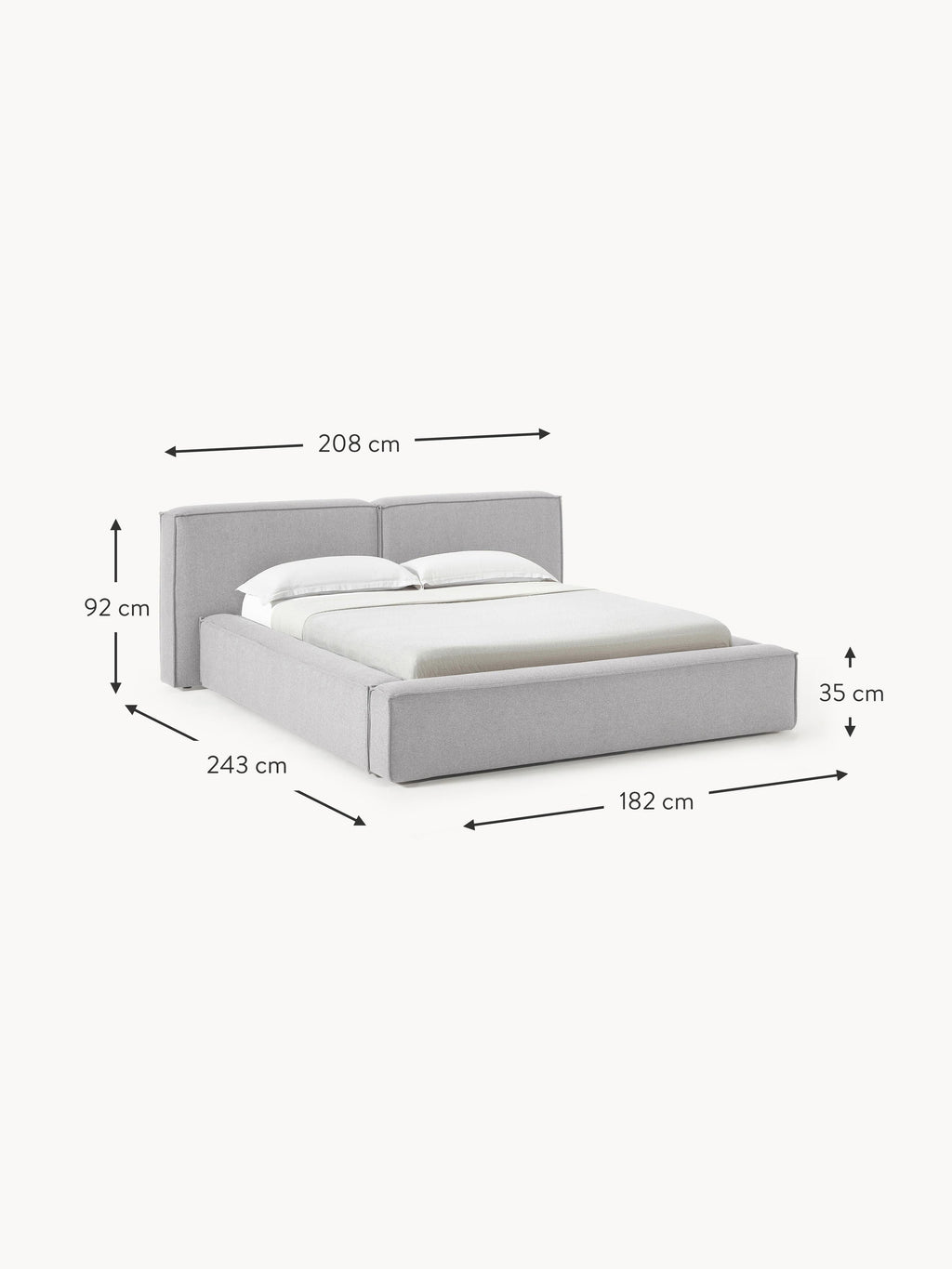 Lennon Upholstered Bed with Storage Space