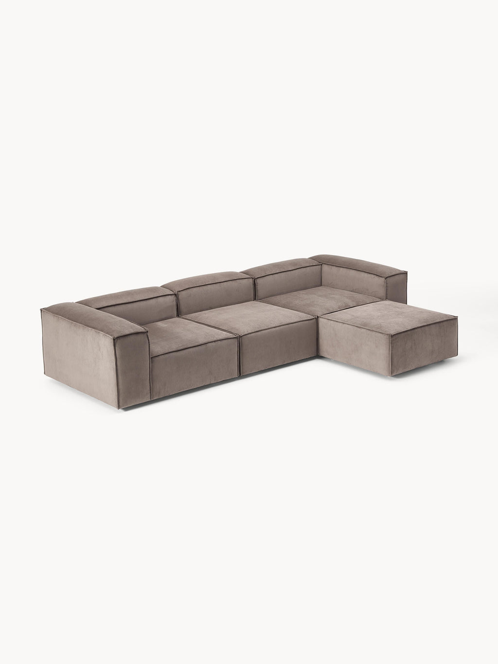 Lennon Corduroy Modular Sofa (4-seater) with Ottoman (left/right)