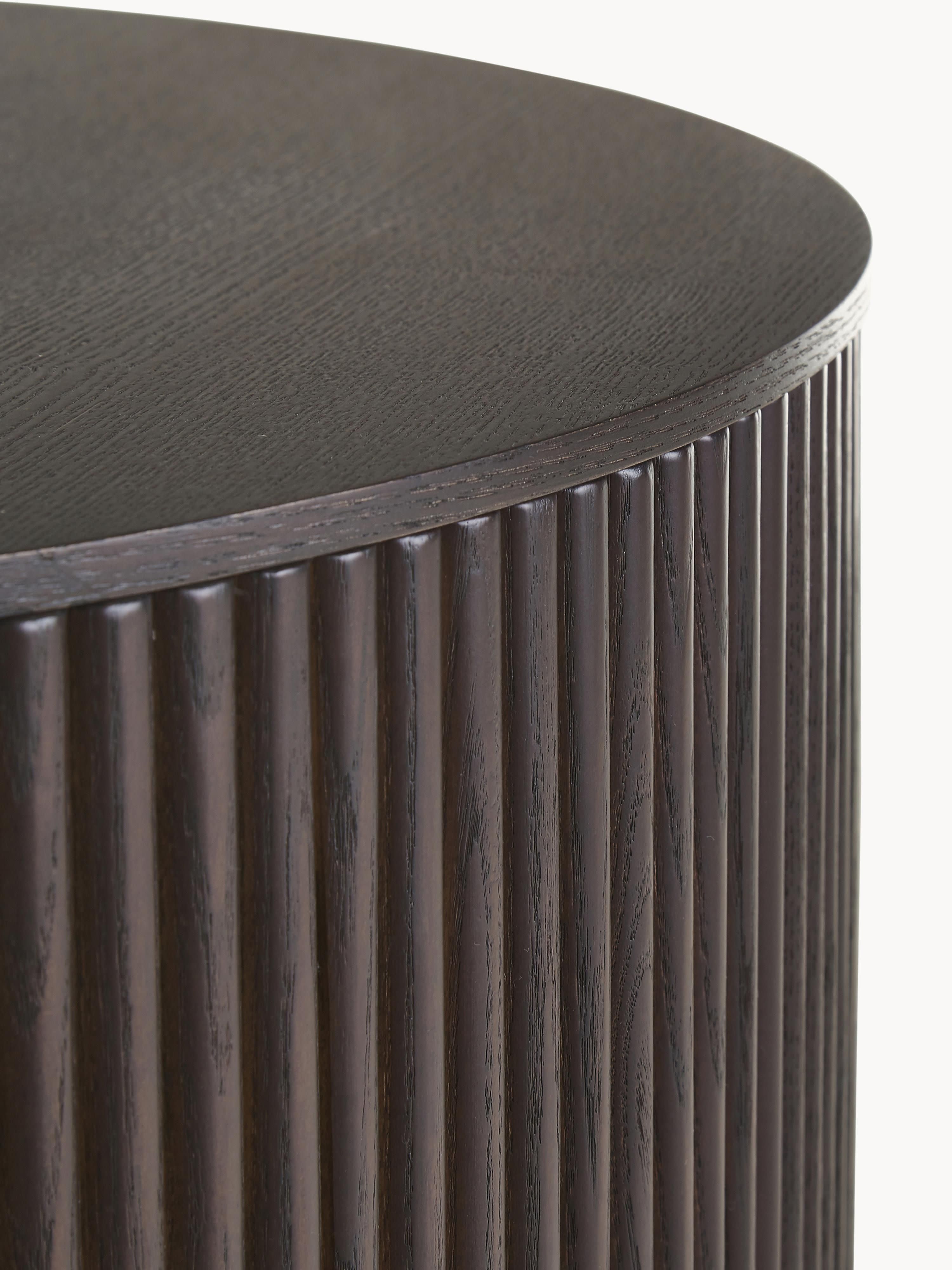 Nele Round Wooden Coffee Table with Storage Space