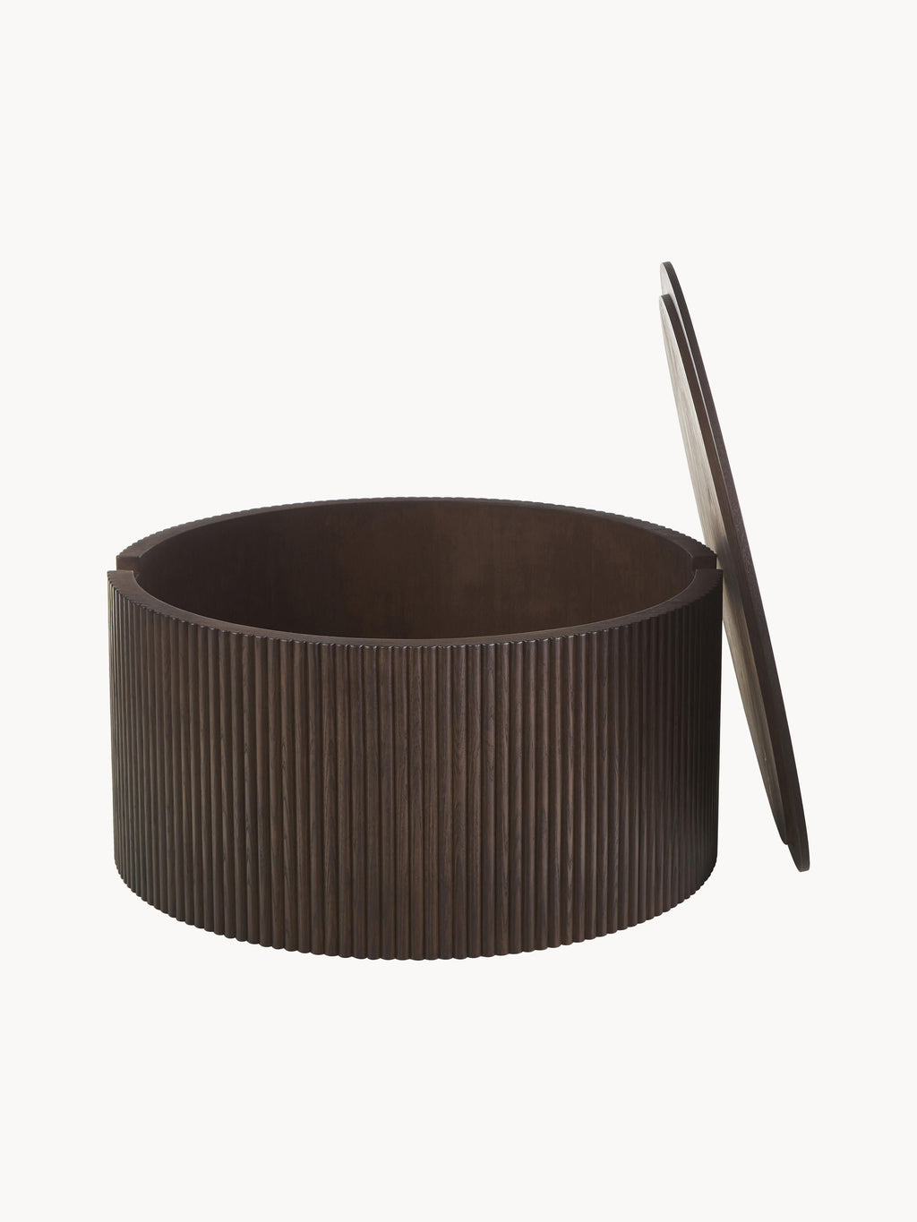 Nele Round Wooden Coffee Table with Storage Space
