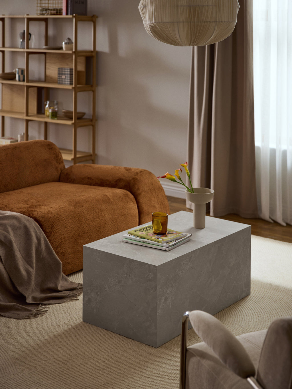 Lesley Travertine Effect Coffee Table