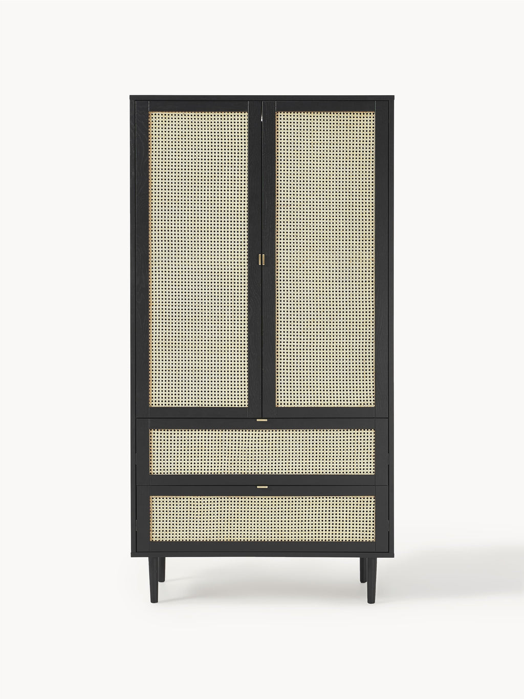 Aries Small Wardrobe with Viennese Wickerwork, 2-doors
