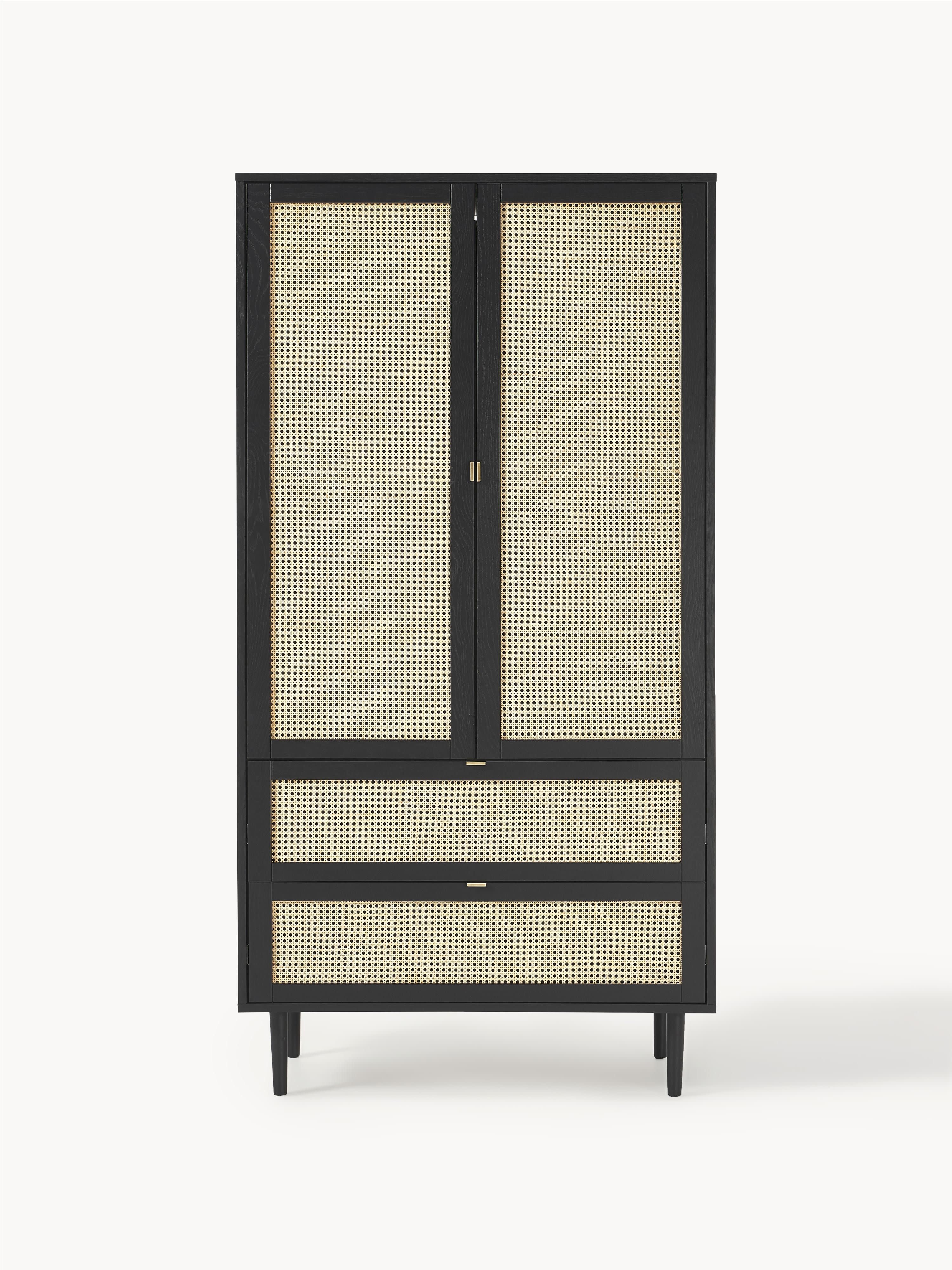 Aries Small Wardrobe with Viennese Wickerwork, 2-doors