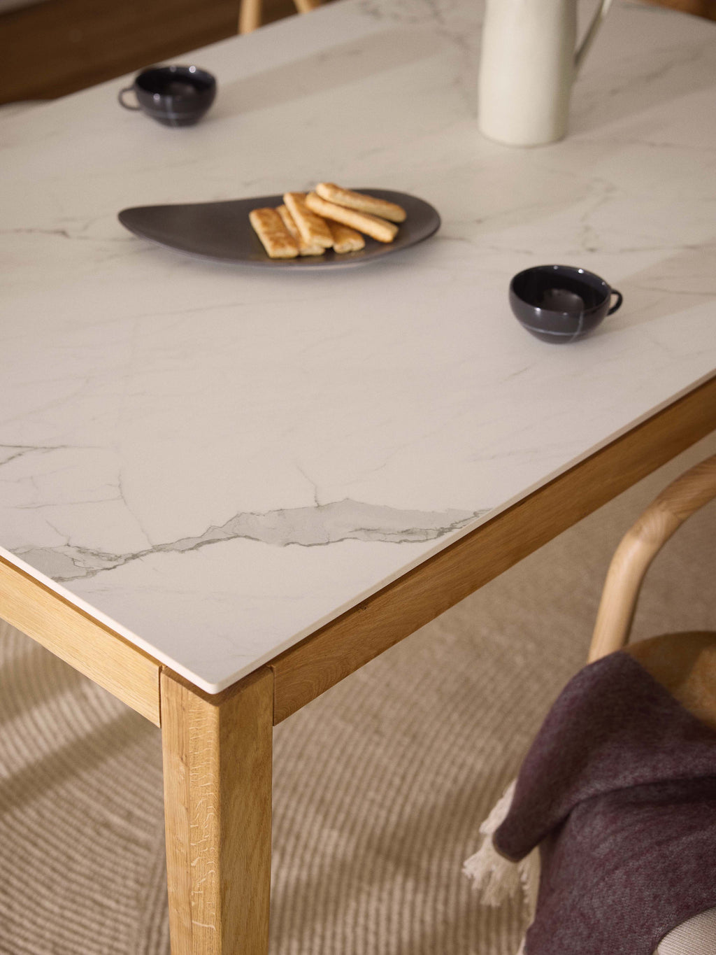 Jackson Marble Effect Dining Table, in various sizes