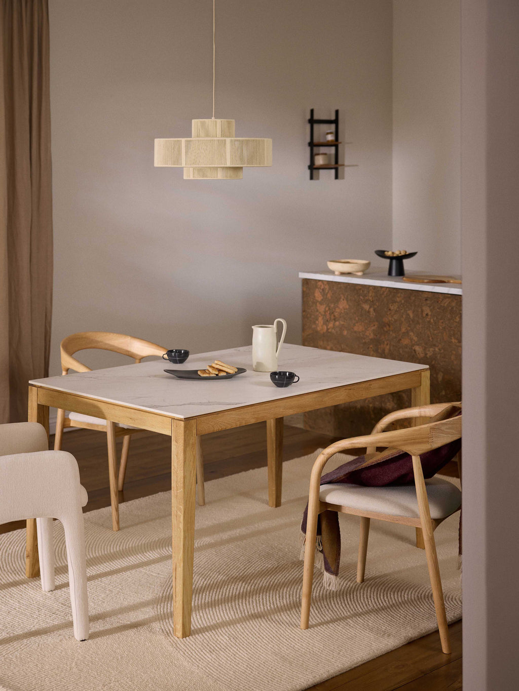 Jackson Marble Effect Dining Table, in various sizes