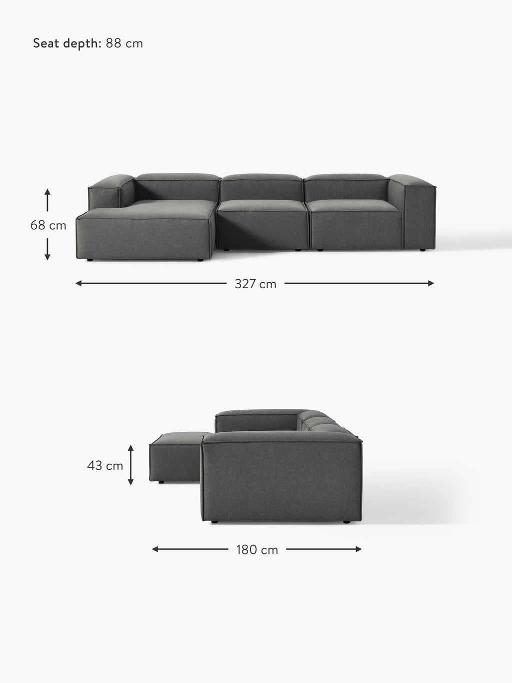 Lennon Modular Corner Sofa (4-seater)