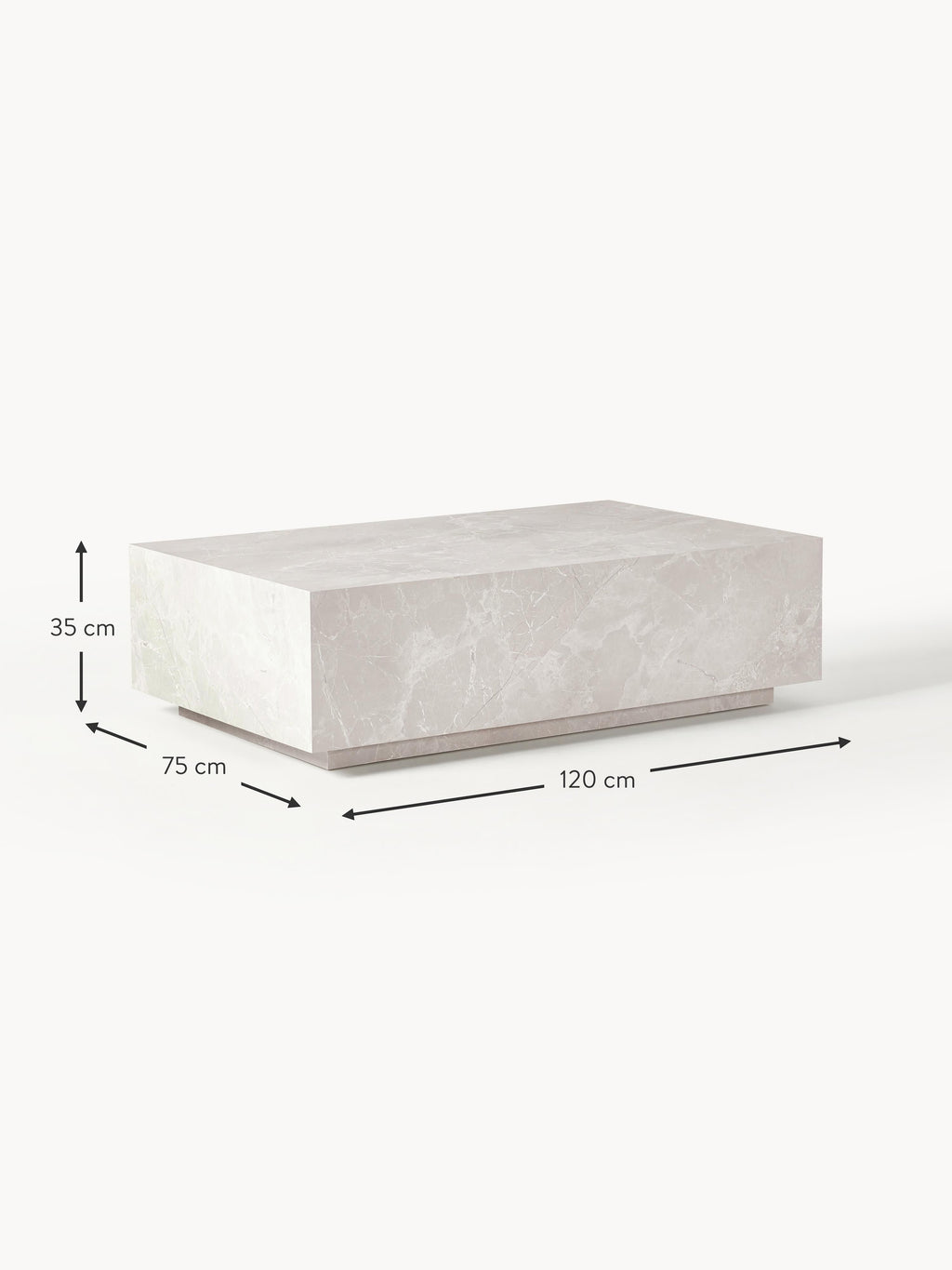 Lesley Travertine Effect Coffee Table