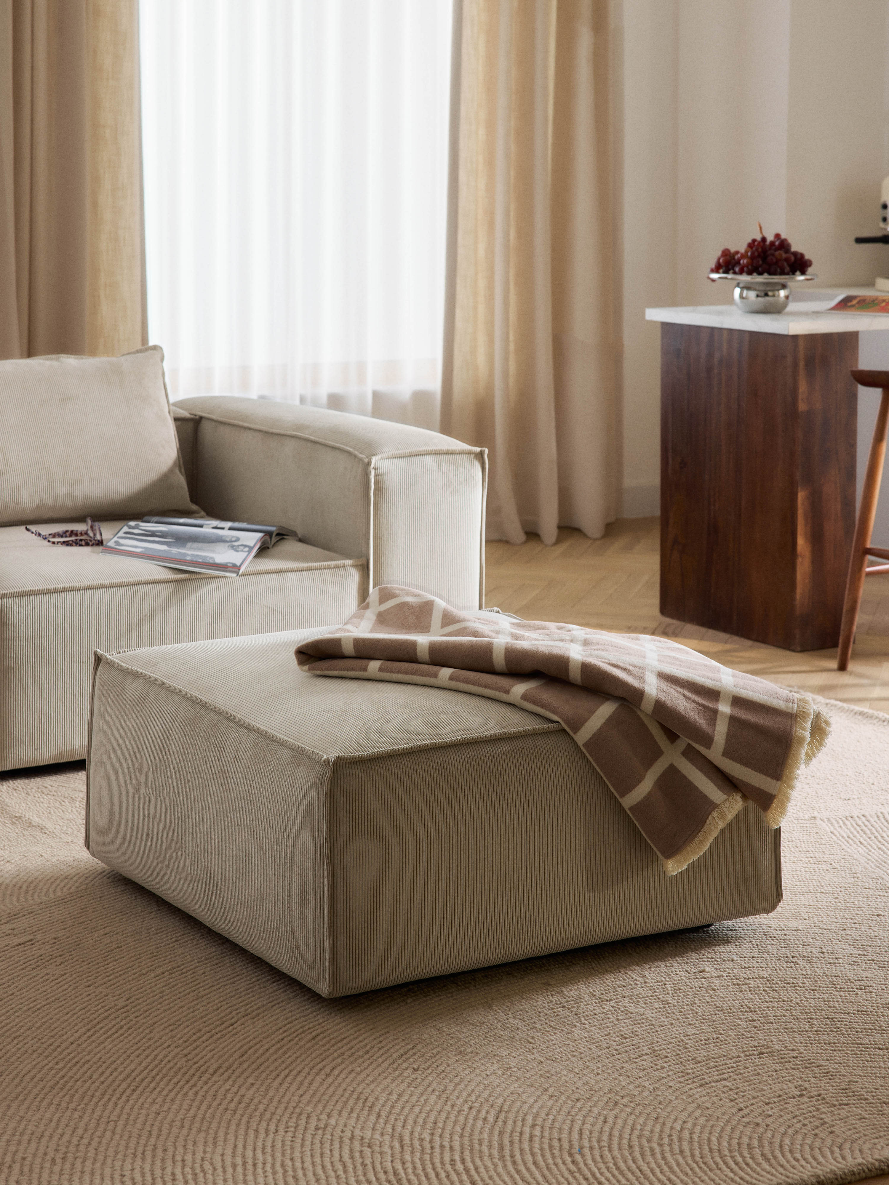 Lennon Corduroy Ottoman