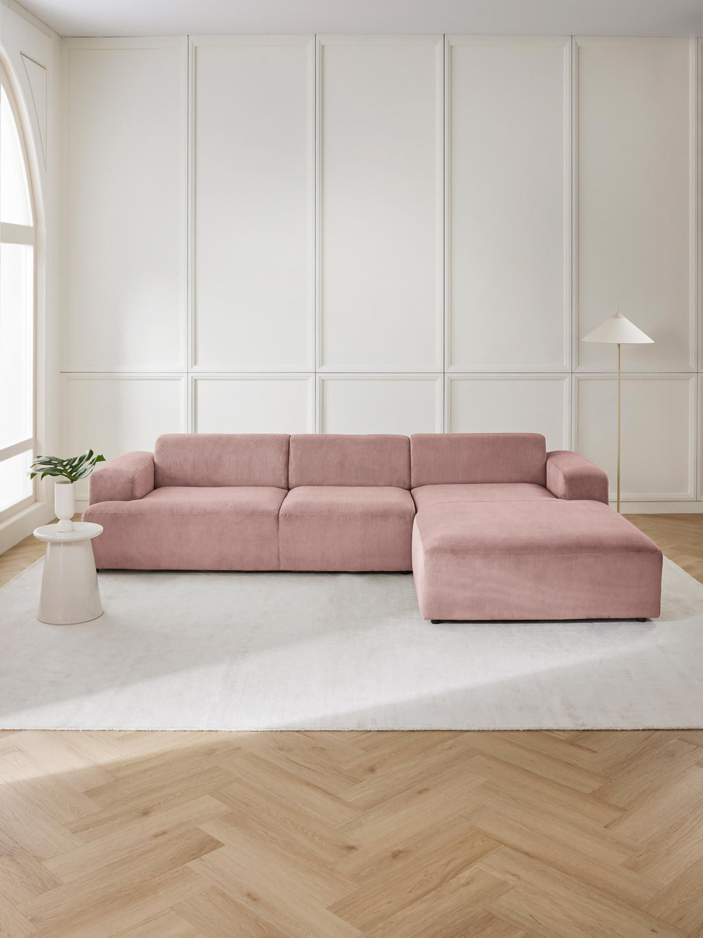 Melva Corduroy Corner Sofa (4-seater)