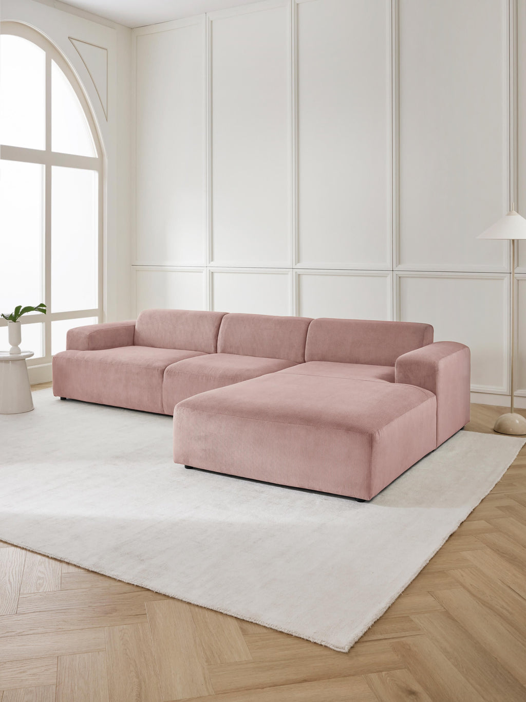 Melva Corduroy Corner Sofa (4-seater)