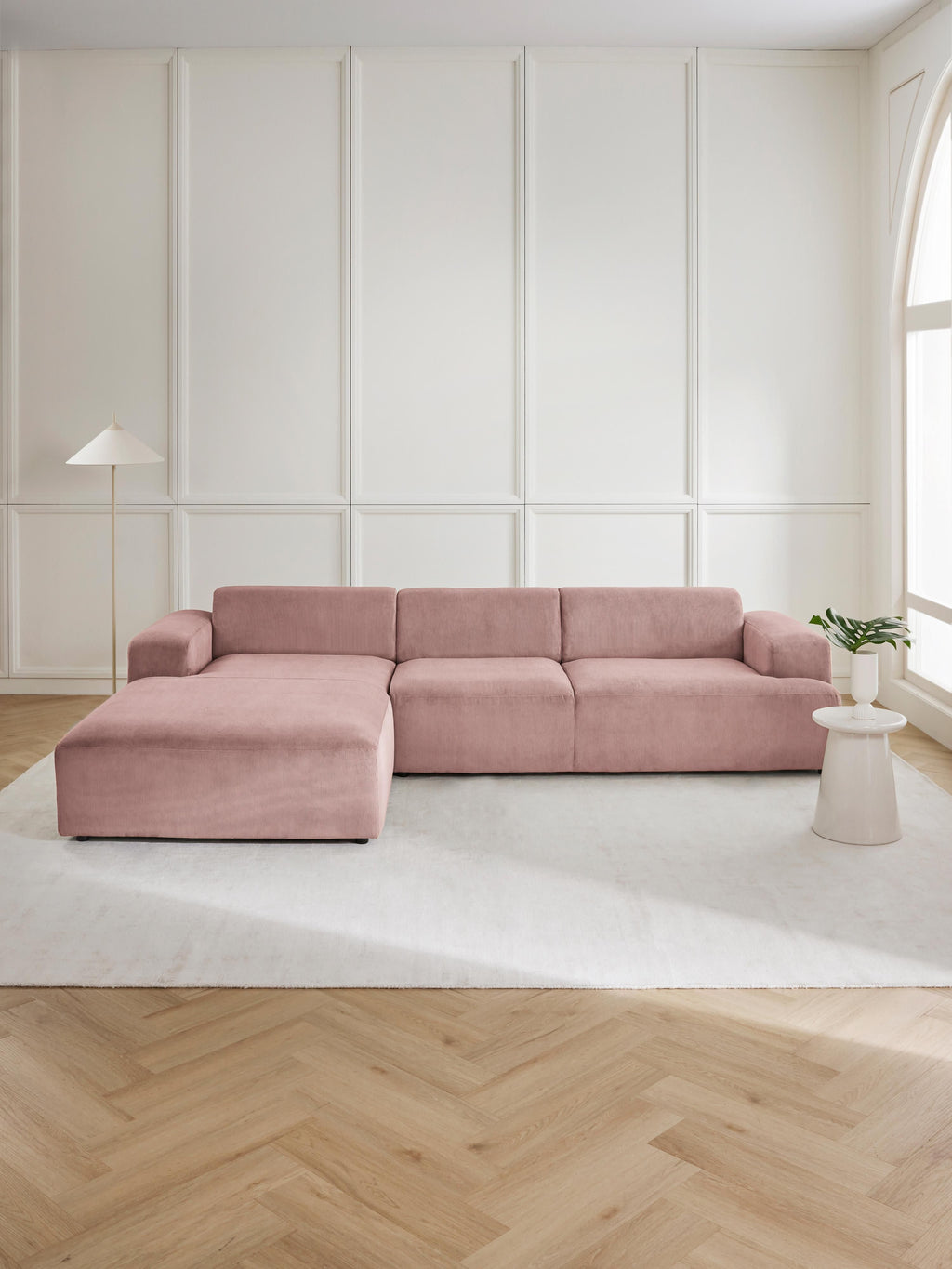 Melva Corduroy Corner Sofa (4-seater)
