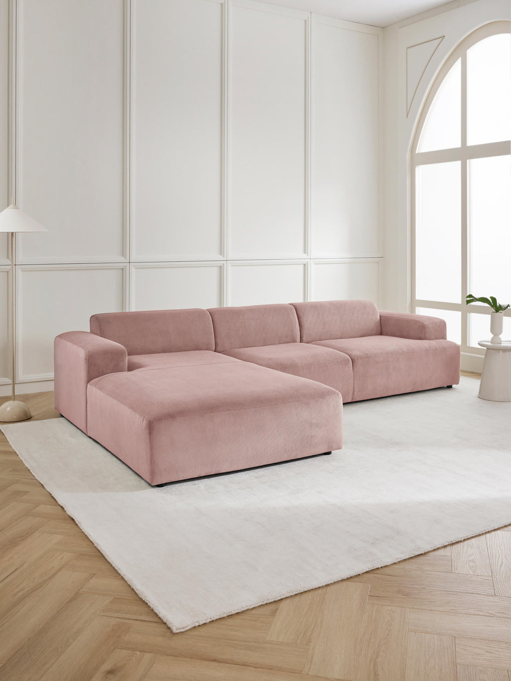Melva Corduroy Corner Sofa (4-seater)