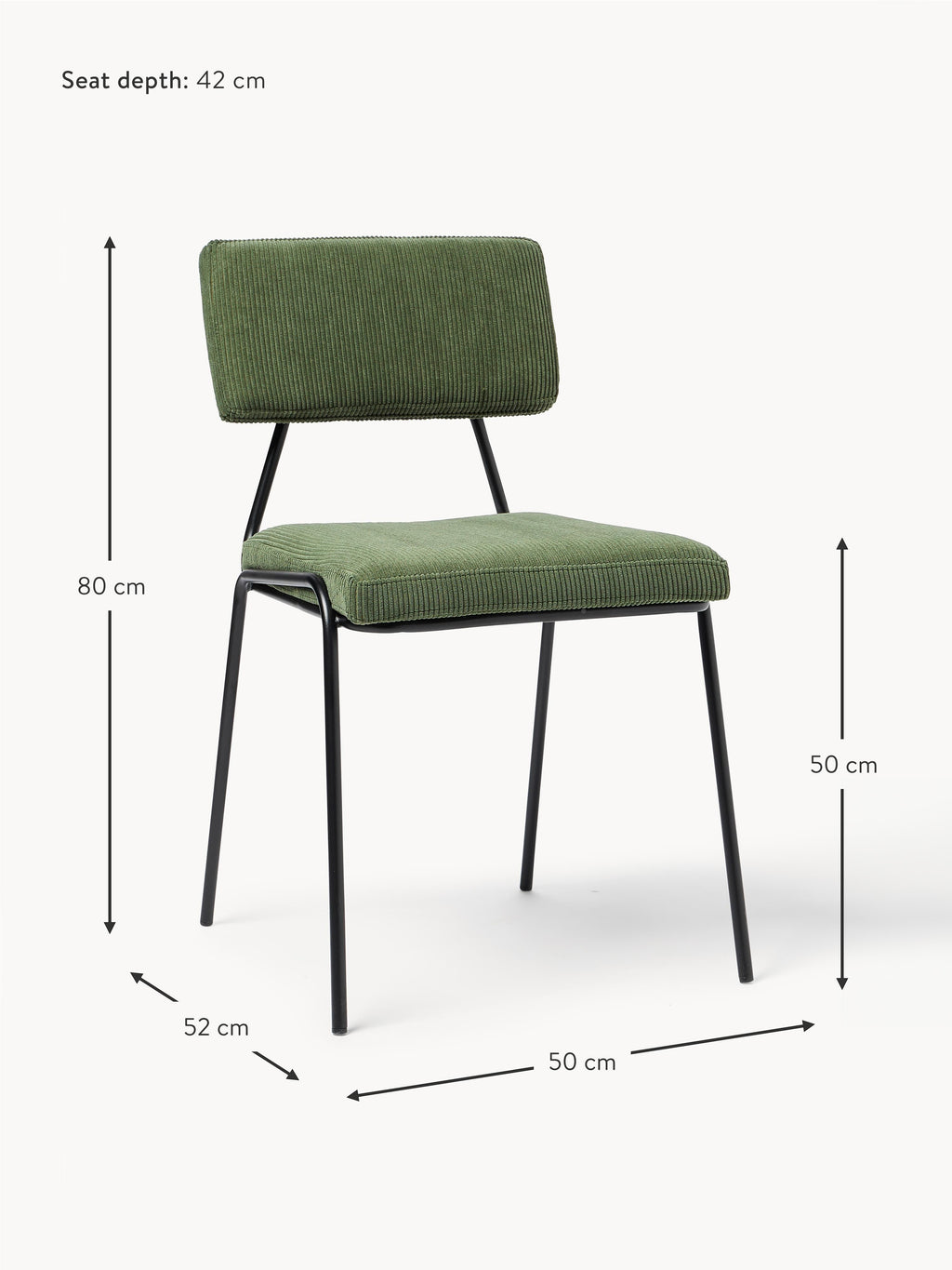 Mats Corduroy Upholstered Chairs, Set of 2