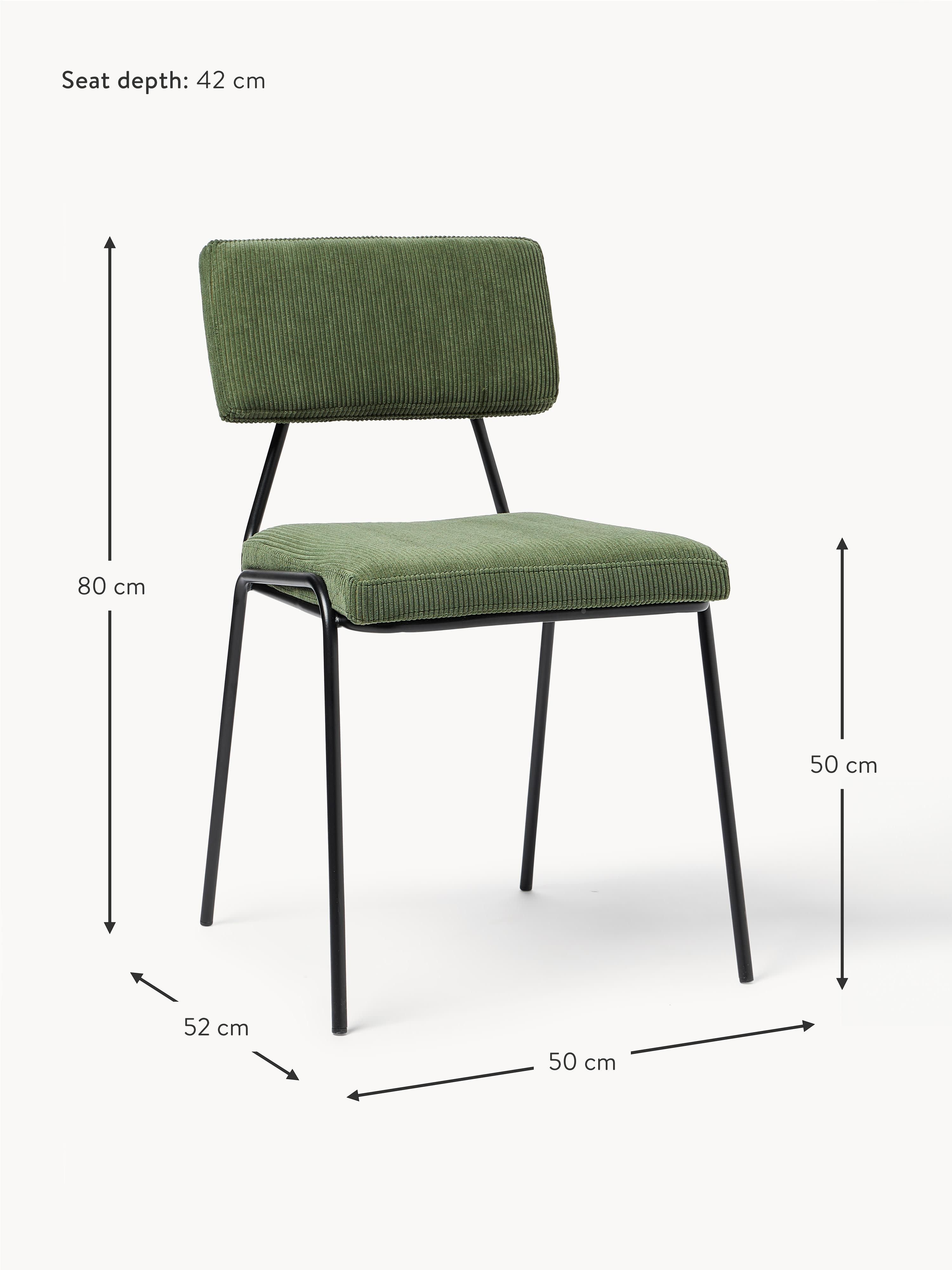 Mats Corduroy Upholstered Chairs, Set of 2