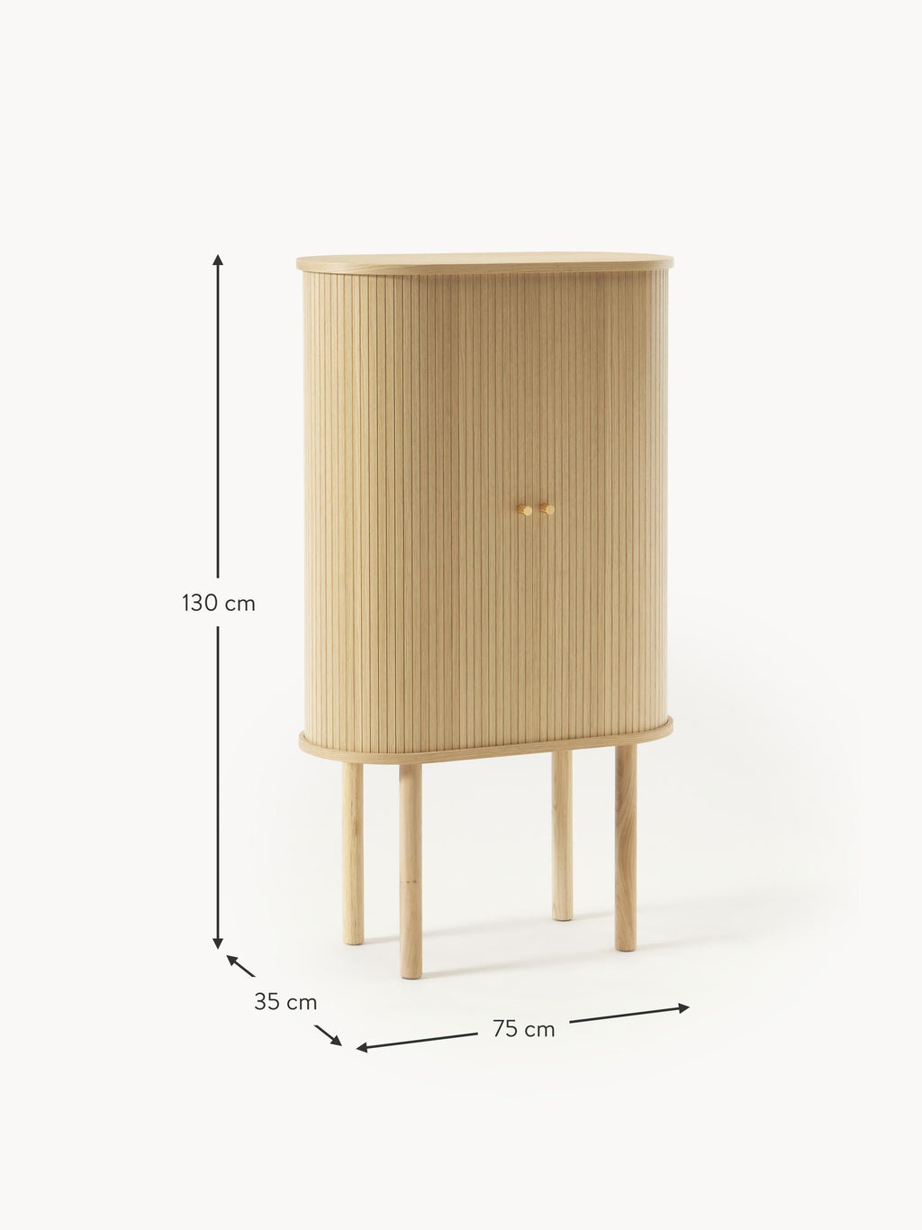 Calary Highboard with Fluted Front