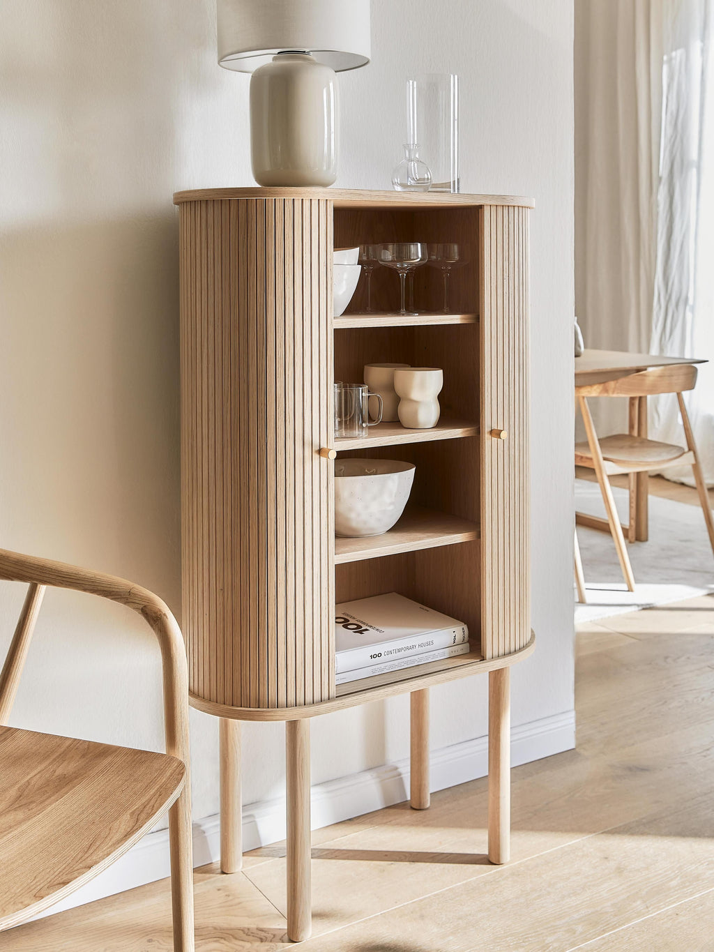 Calary Highboard with Fluted Front