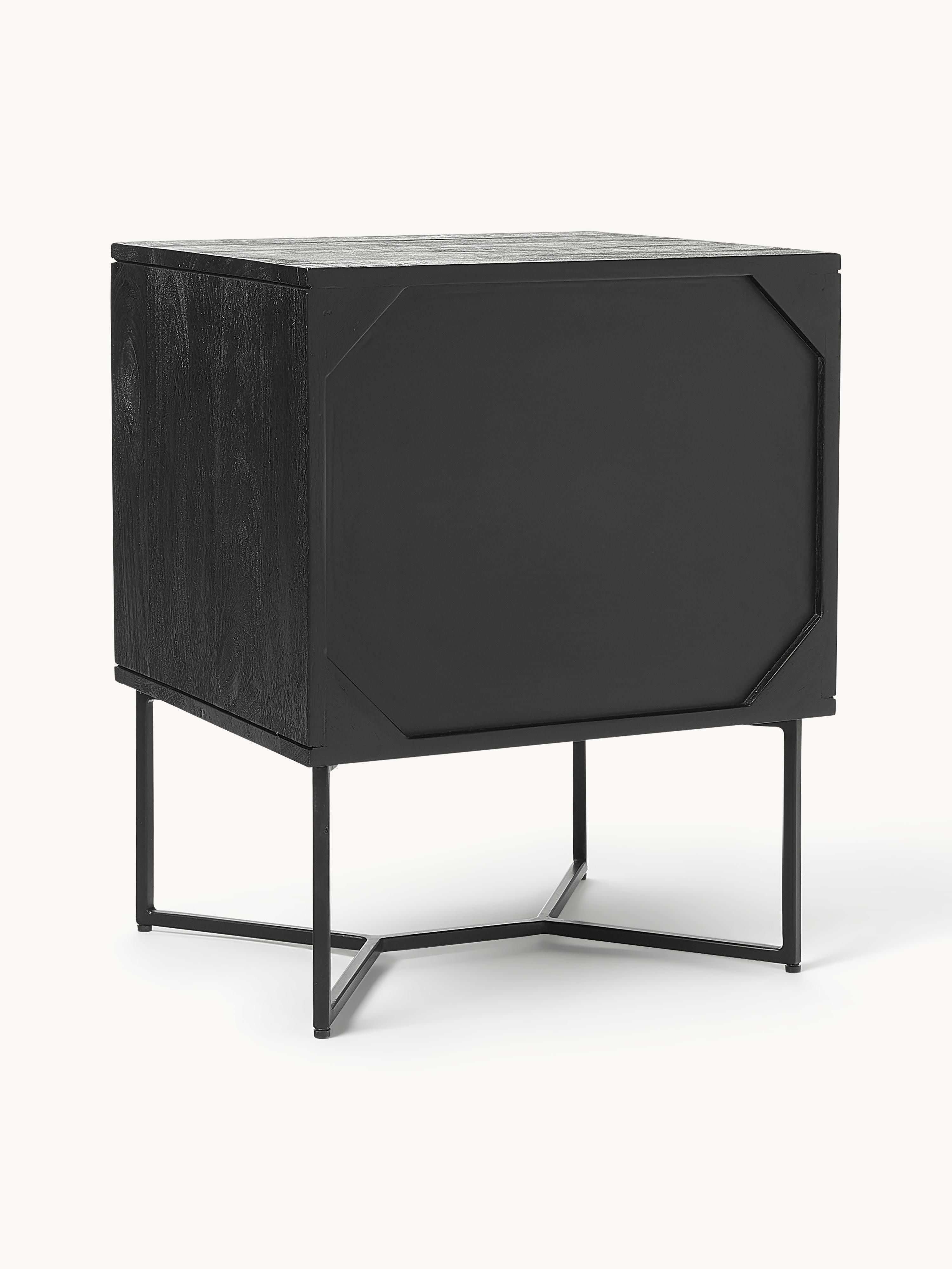 Luca Mango Wood Bedside Table with Drawers