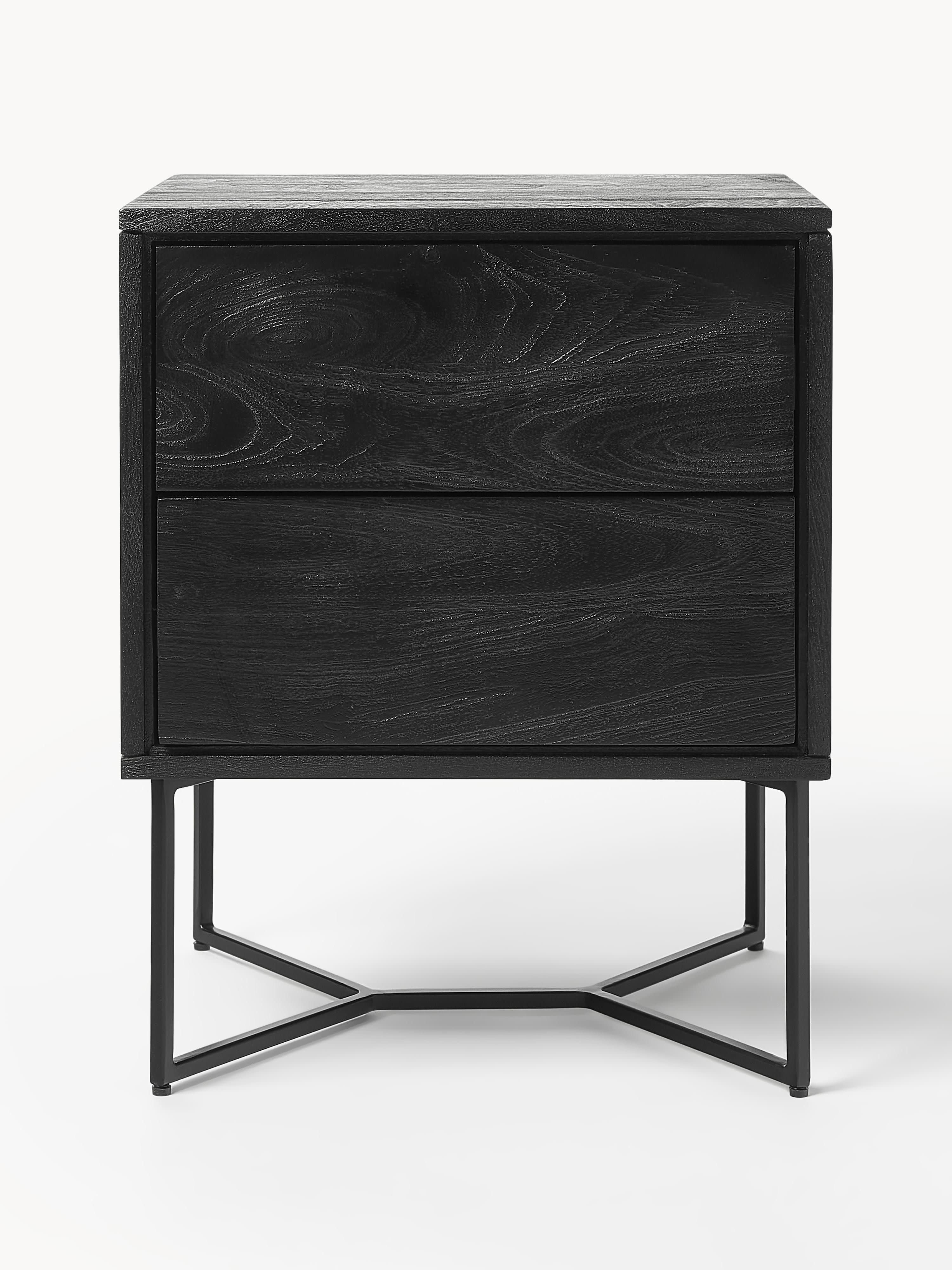 Luca Mango Wood Bedside Table with Drawers