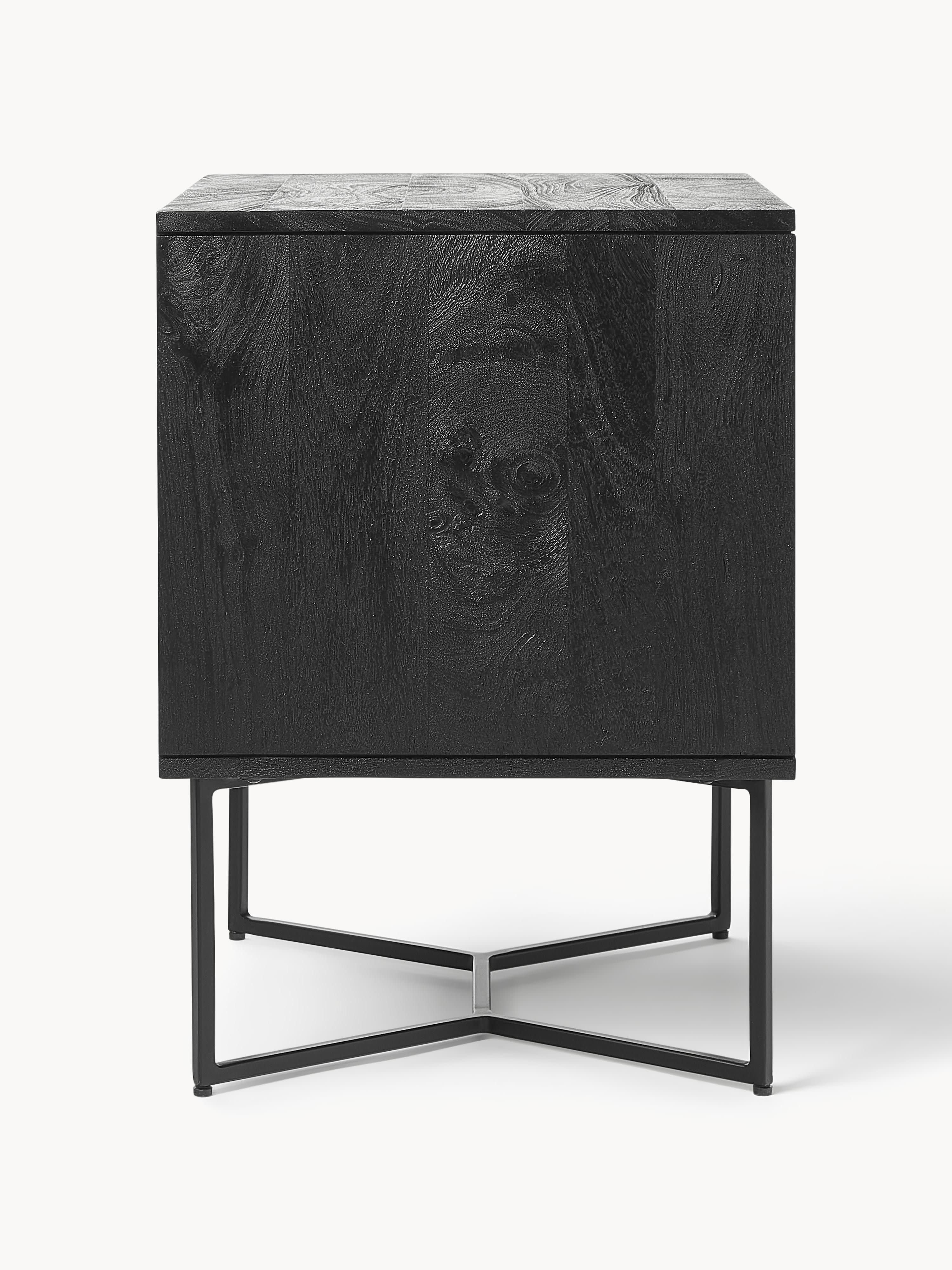 Luca Mango Wood Bedside Table with Drawers