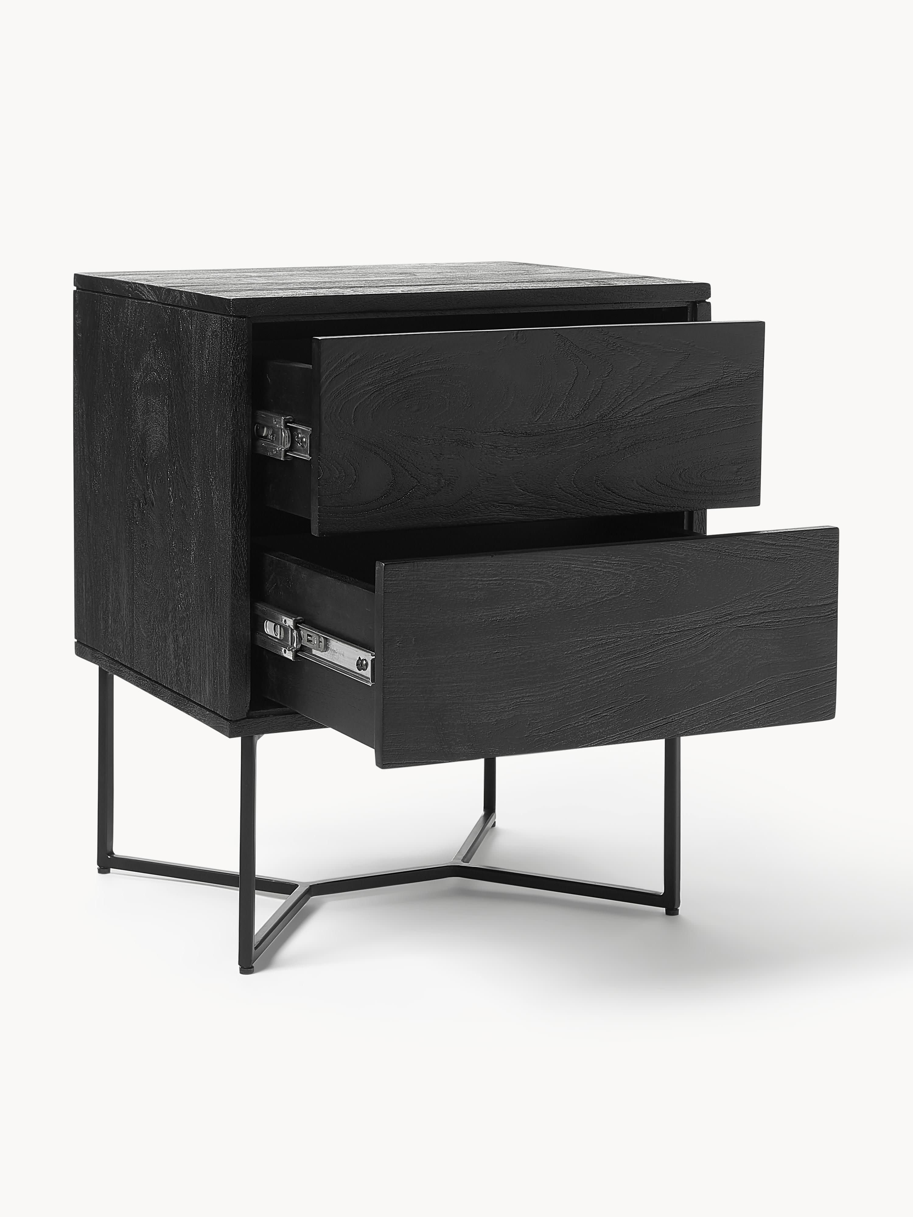 Luca Mango Wood Bedside Table with Drawers