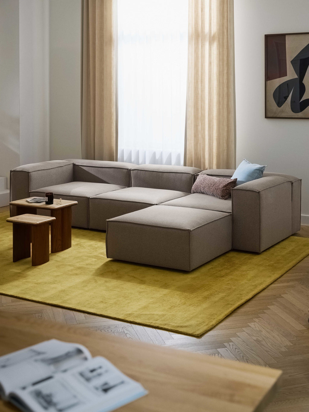 Lennon Modular Sofa (4-seater) with Ottoman (left/right)