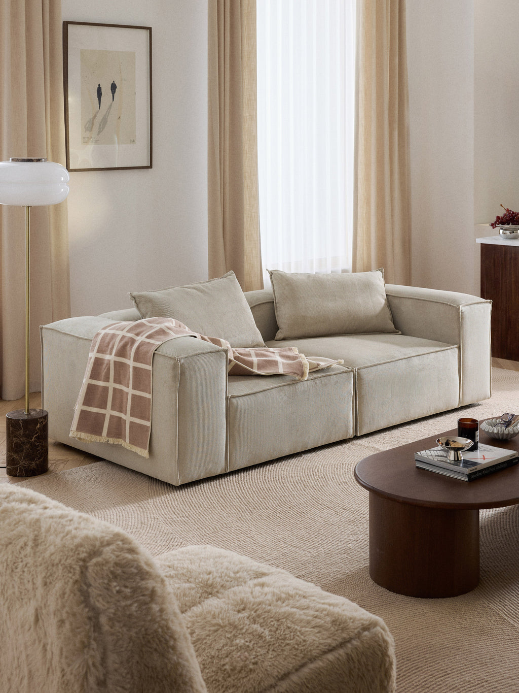 Lennon Corduroy Modular Sofa (3-seater)