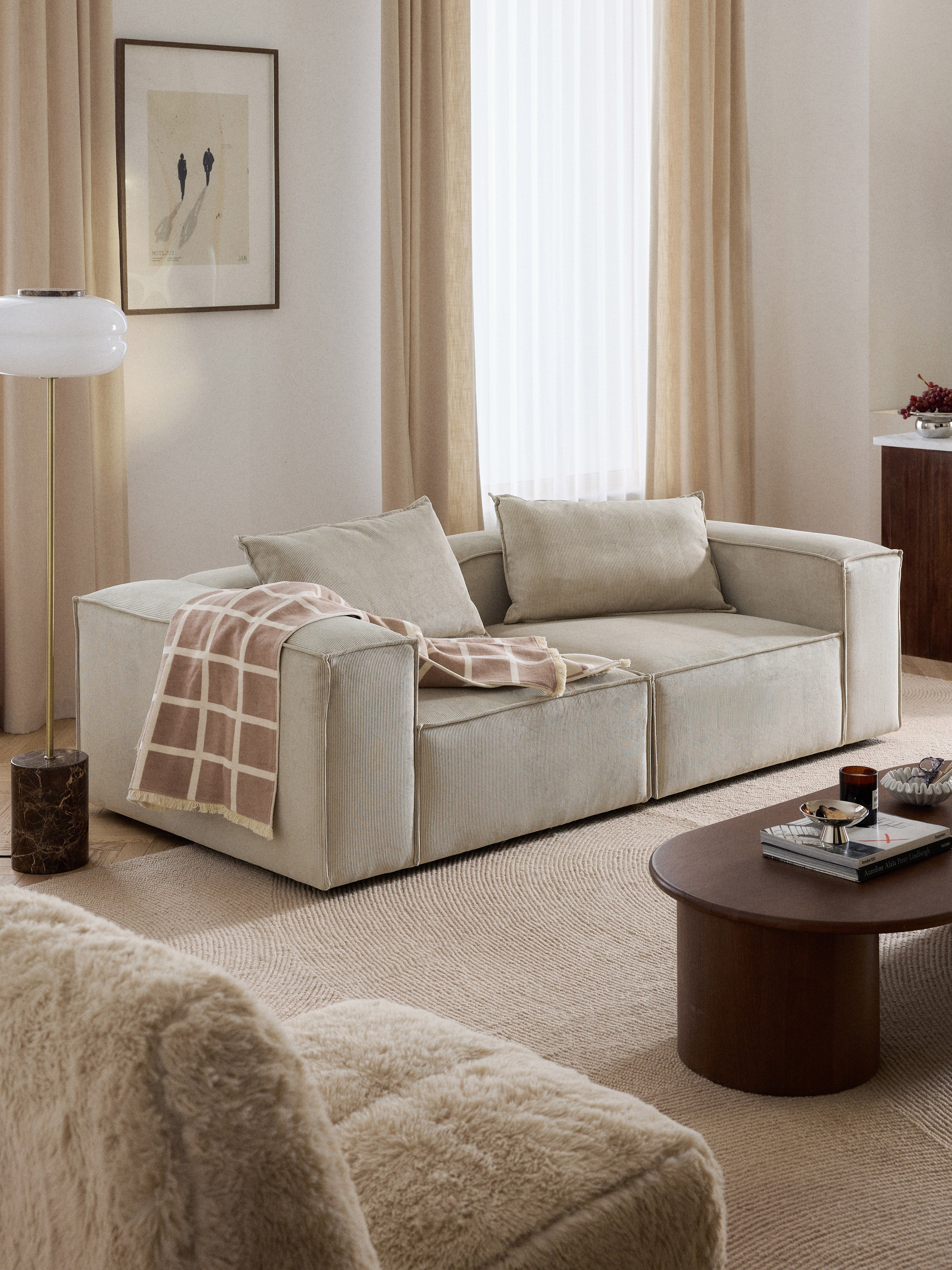 Lennon Corduroy Modular Sofa (3-seater)