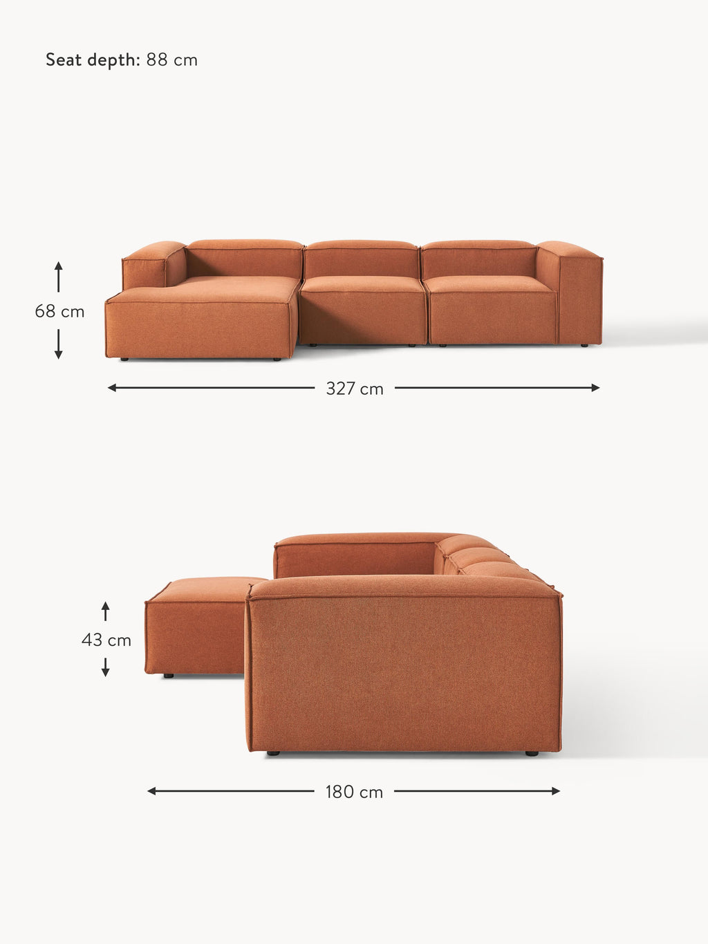 Lennon Modular Corner Sofa (4-seater)
