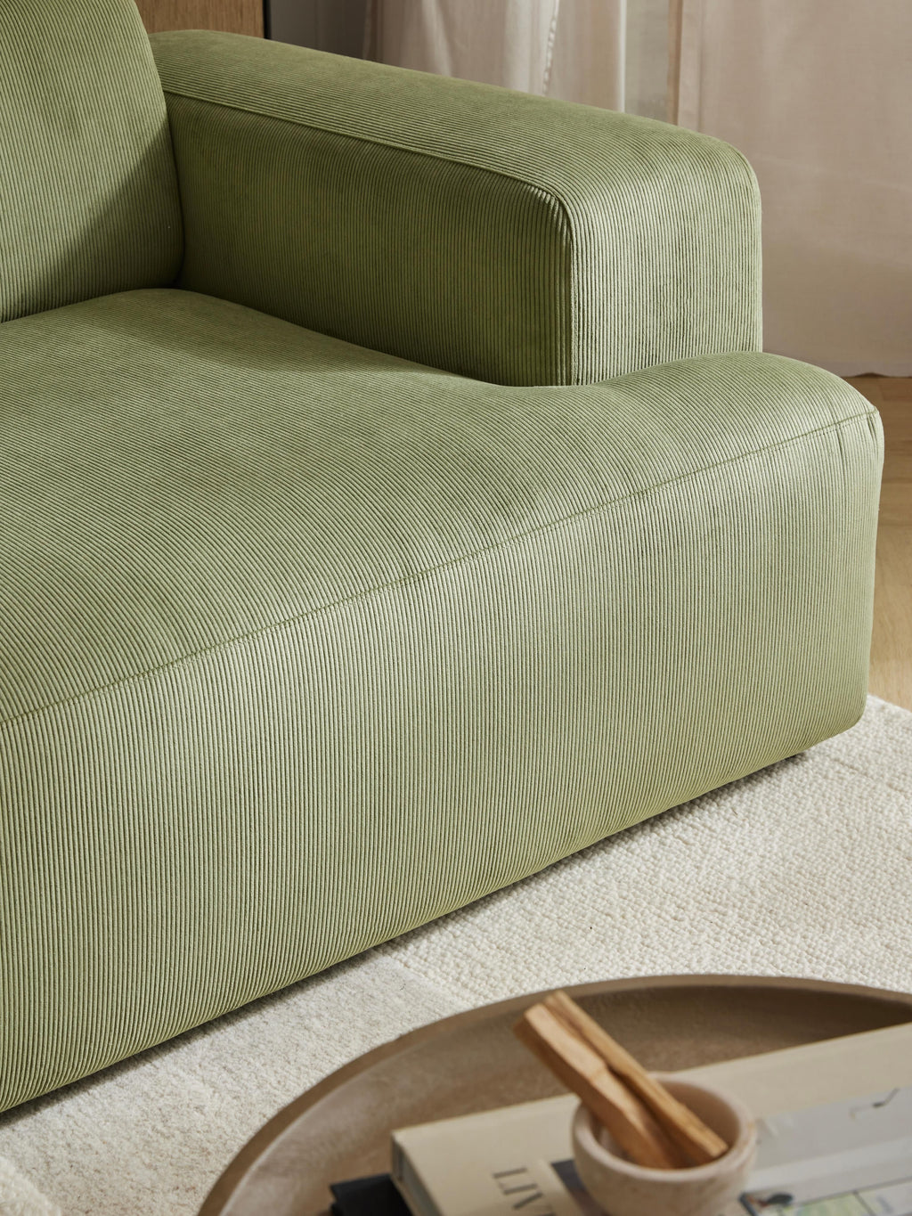 Melva Corduroy Corner Sofa (4-seater)