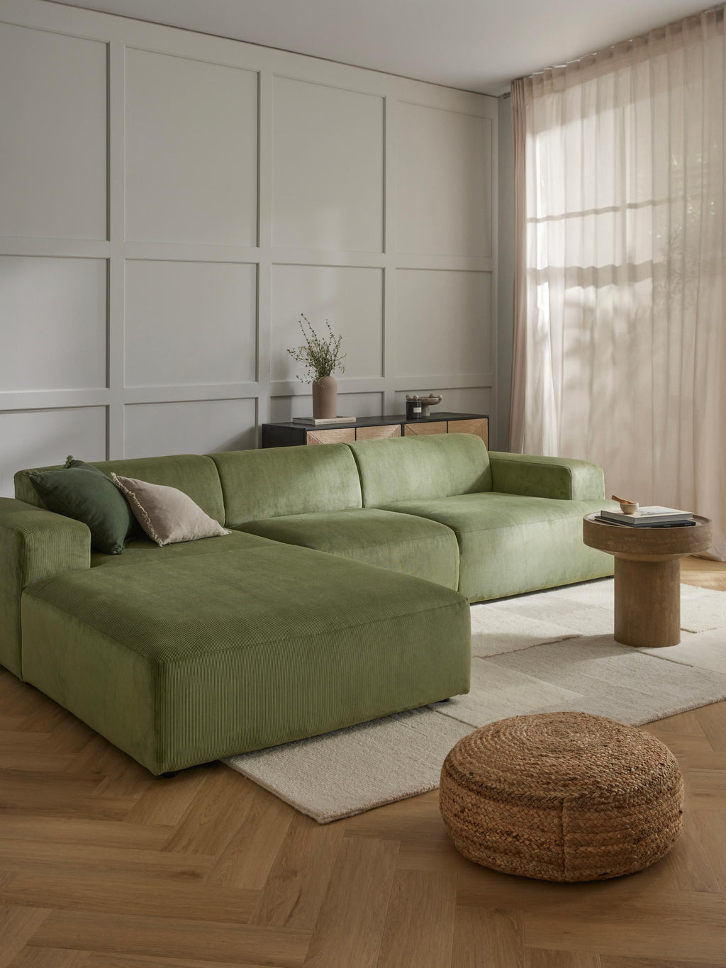 Melva Corduroy Corner Sofa (4-seater)