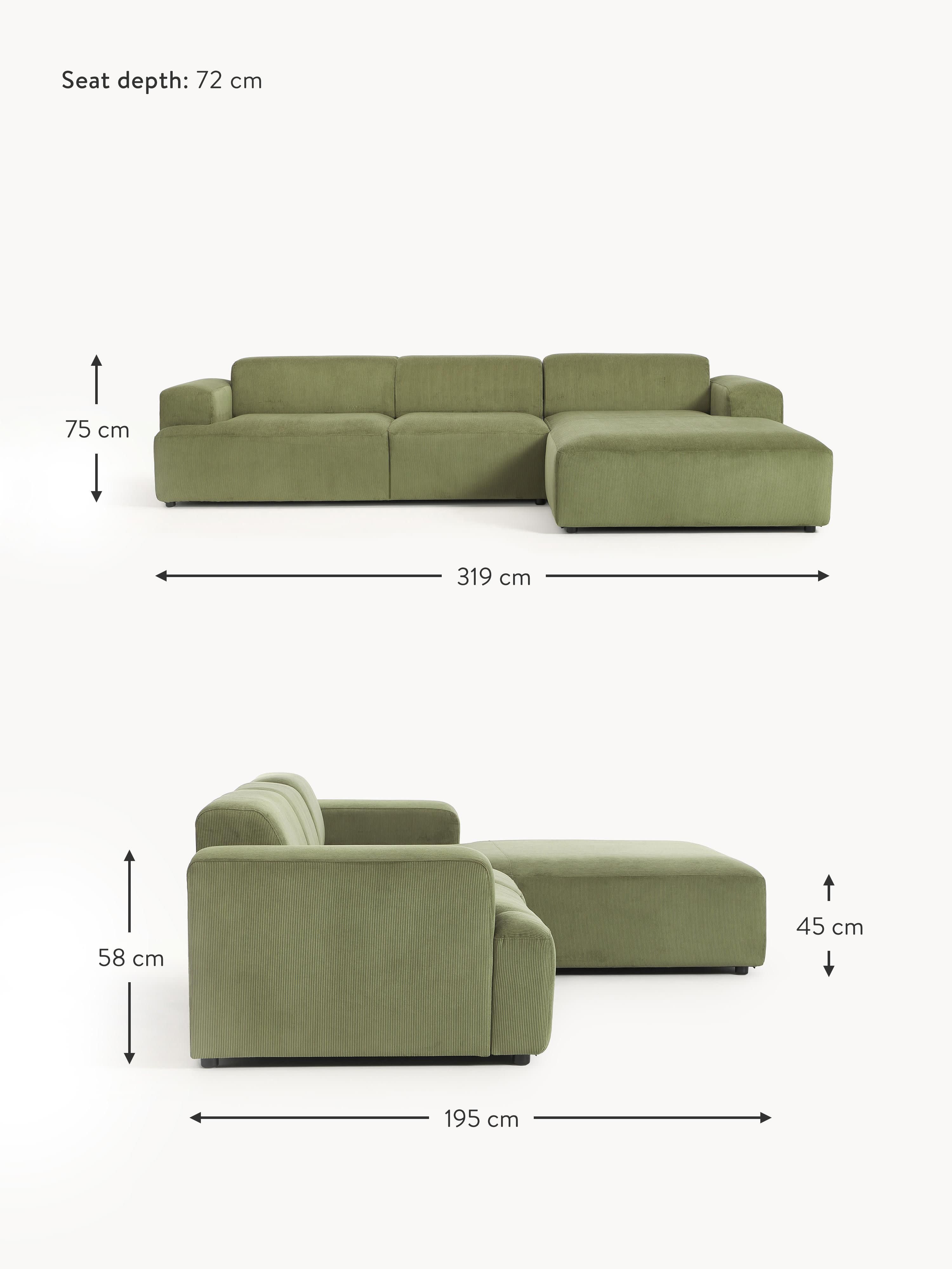 Melva Corduroy Corner Sofa (4-seater)