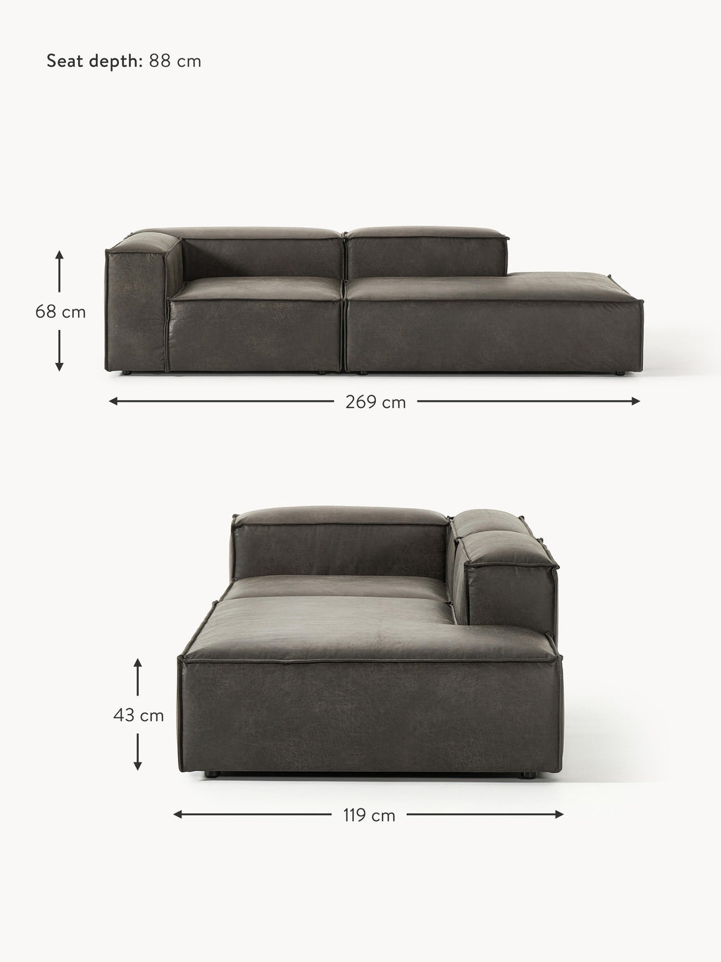Lennon Modular Leather Ottoman