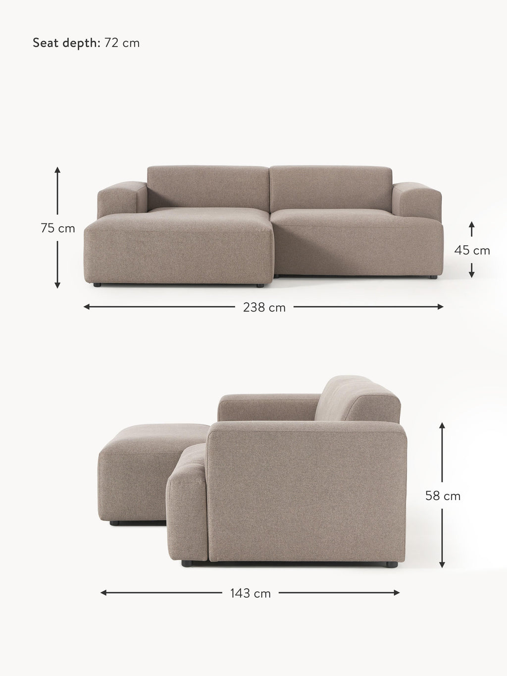 Melva Corner Sofa (3-seater)