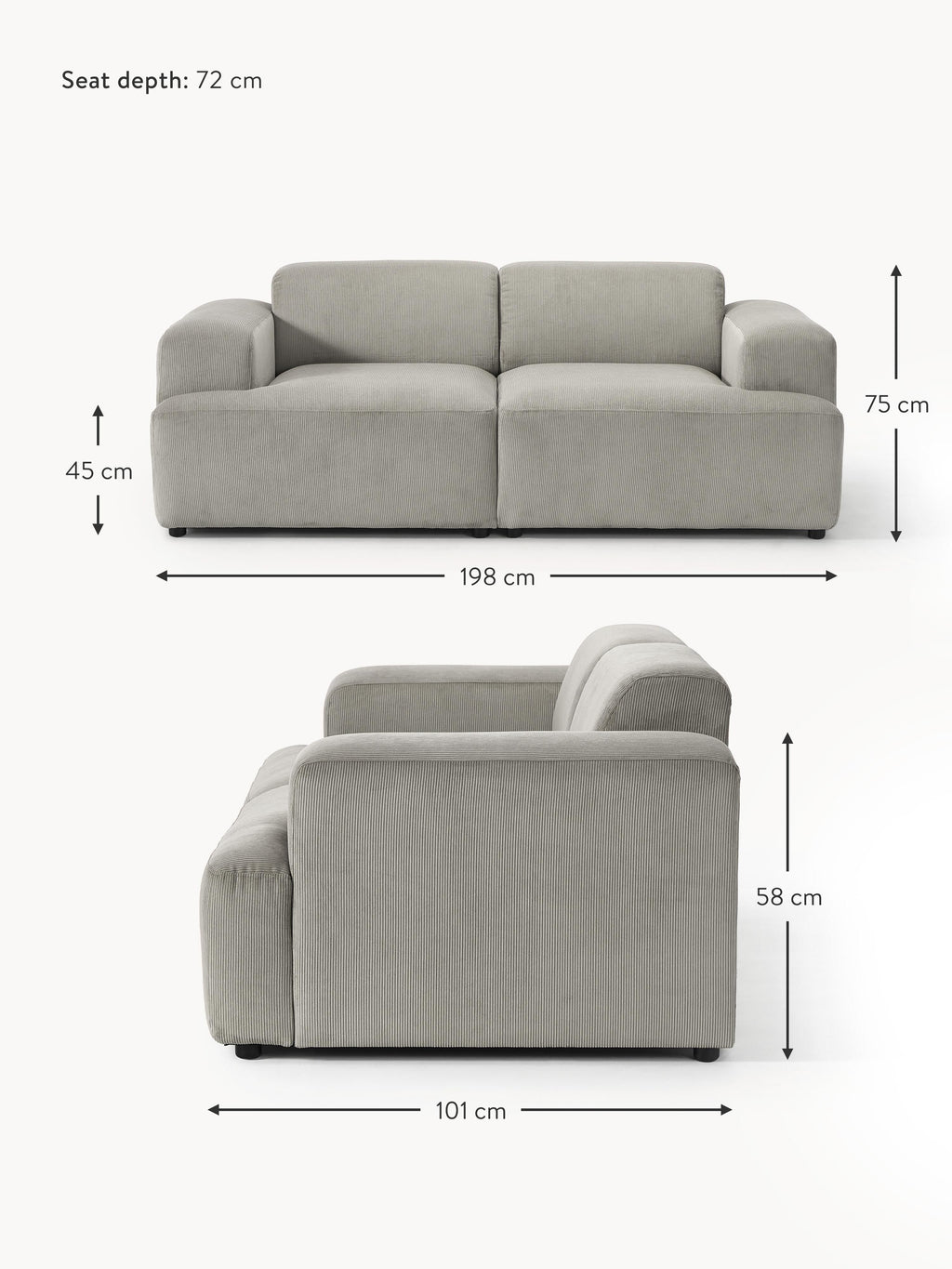 Melva Corduroy Sofa (2-seater)