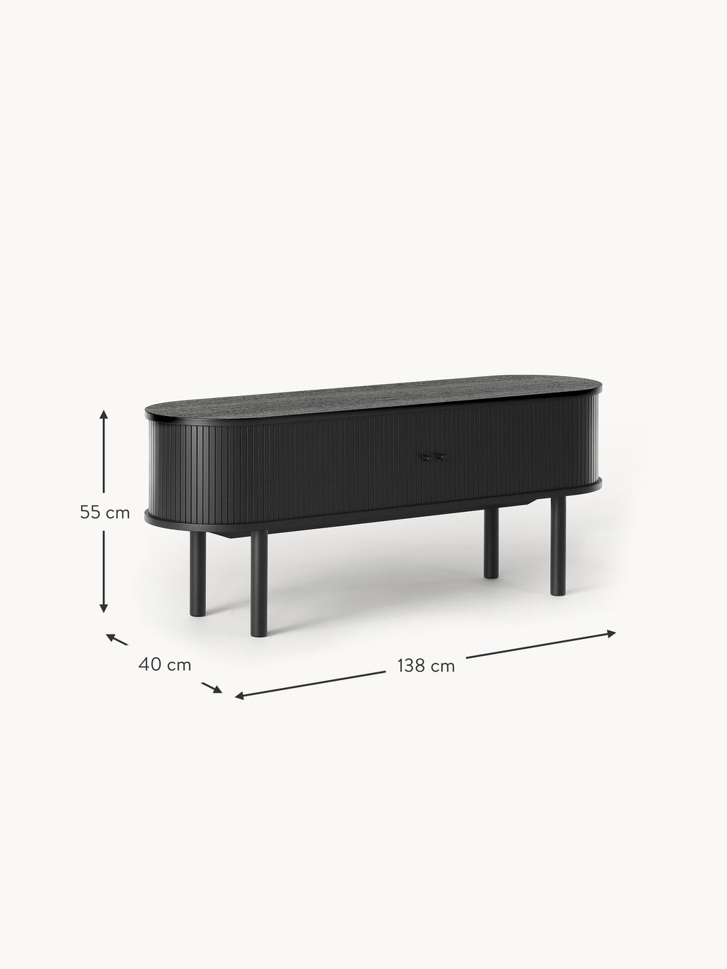Calary Lowboard with Fluted Front