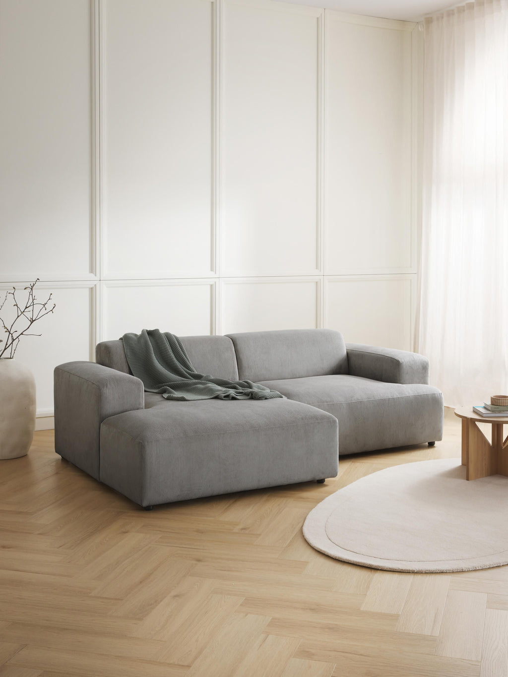 Melva Corduroy Corner Sofa (3-seater)