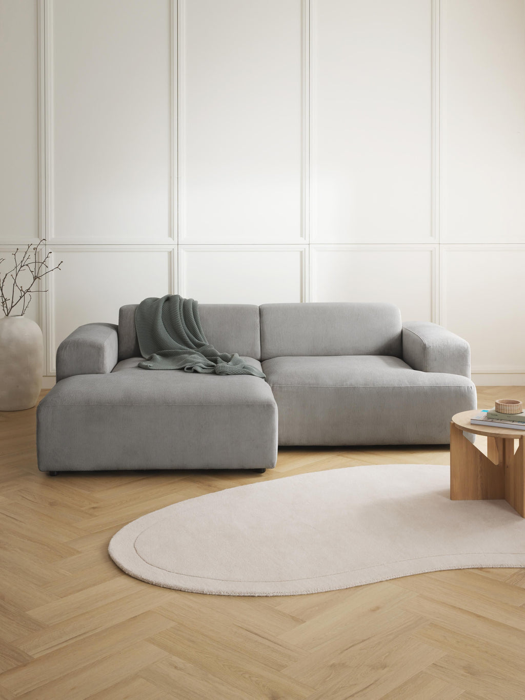 Melva Corduroy Corner Sofa (3-seater)