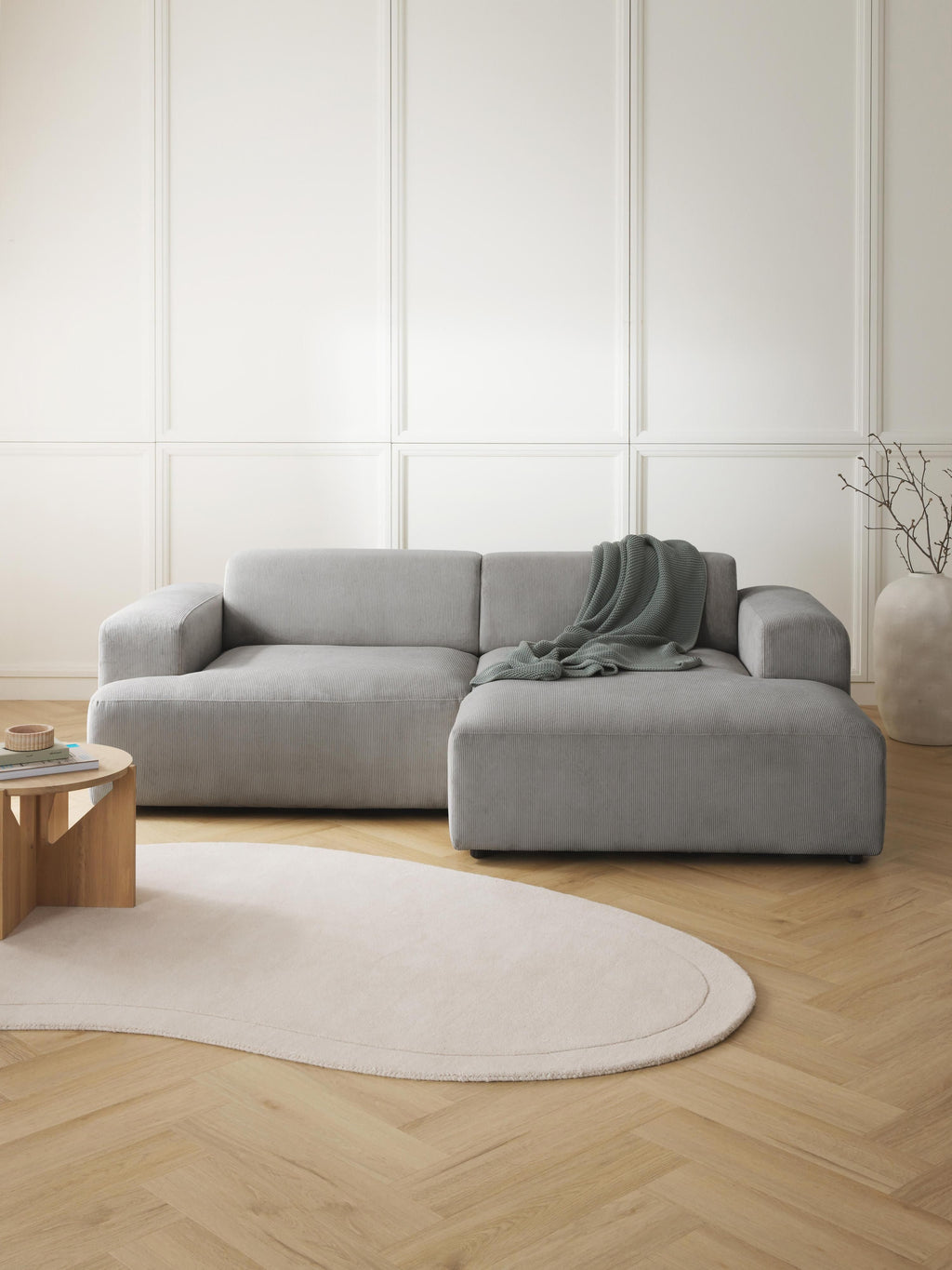 Melva Corduroy Corner Sofa (3-seater)