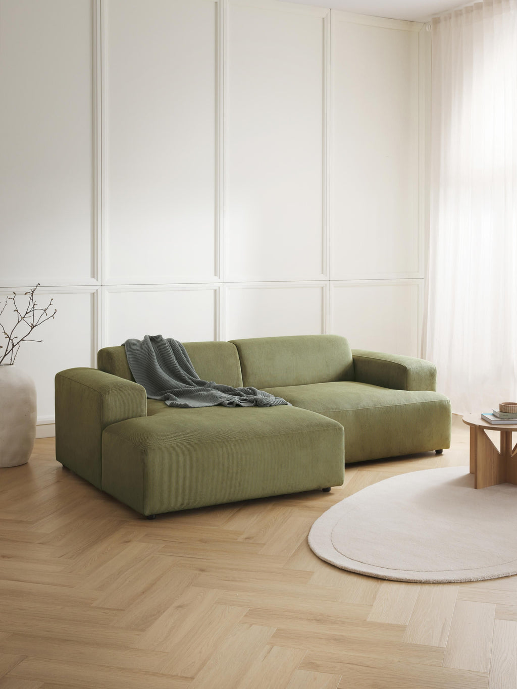 Melva Corduroy Corner Sofa (3-seater)
