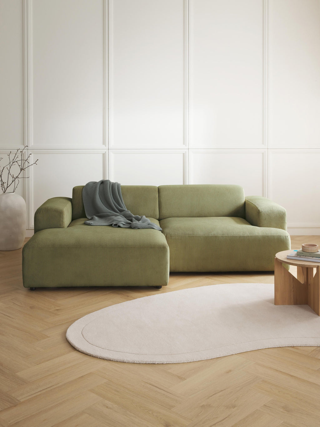 Melva Corduroy Corner Sofa (3-seater)