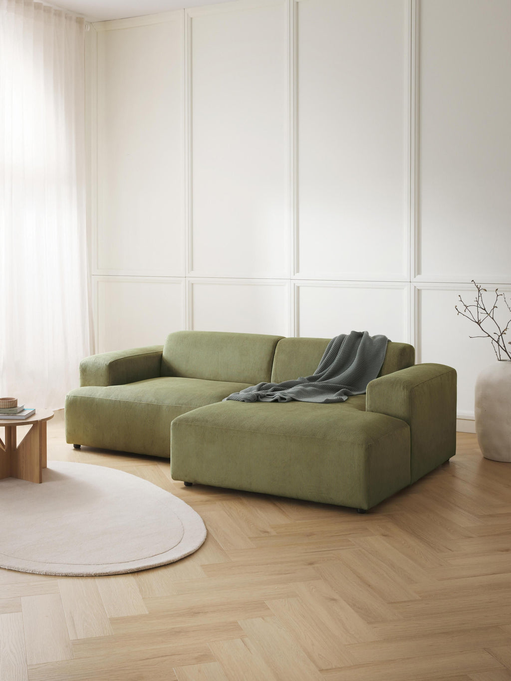 Melva Corduroy Corner Sofa (3-seater)