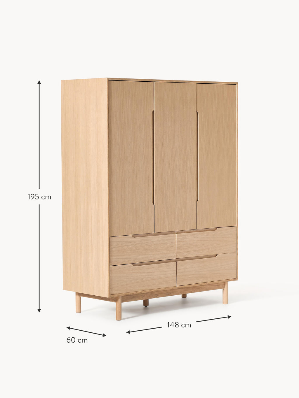 Cassy Wardrobe, 3-doors