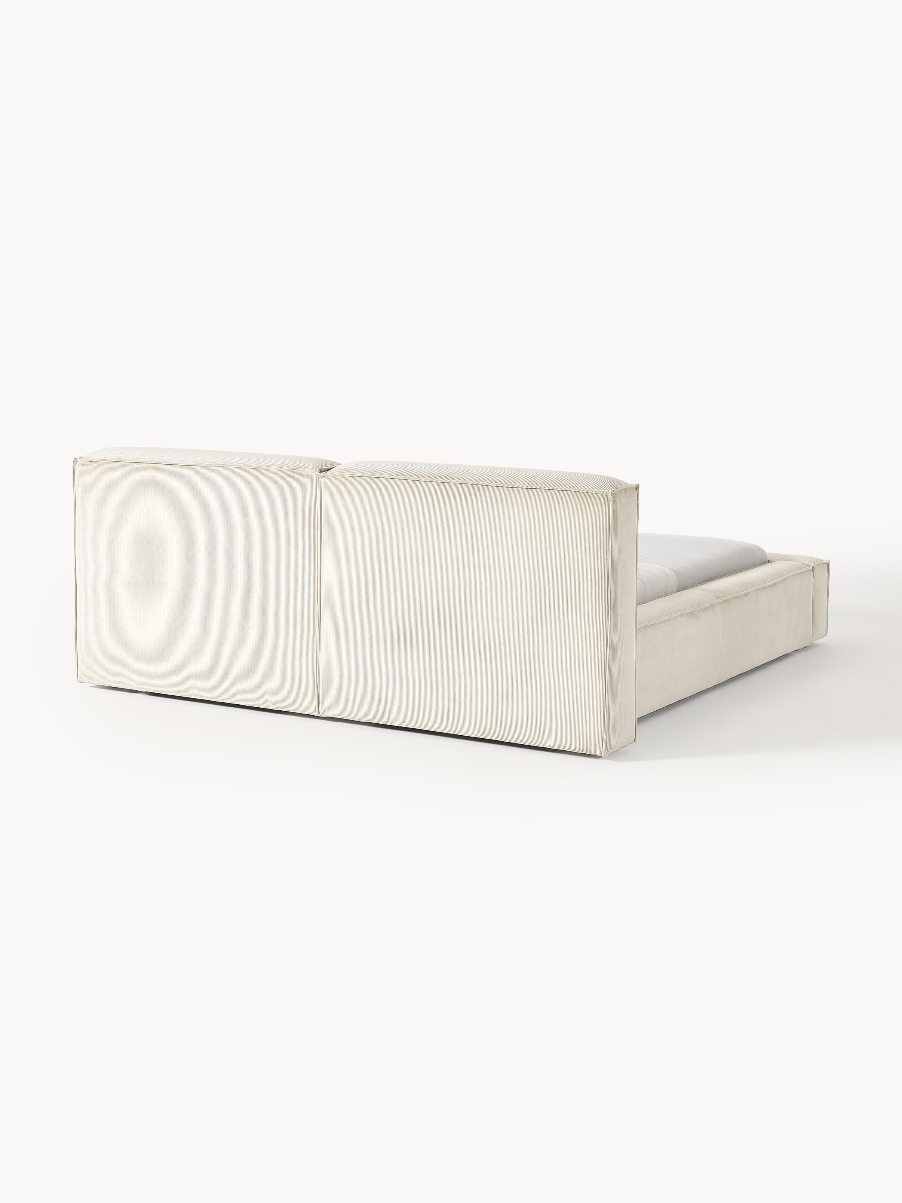 Lennon Upholstered Corduroy Bed with Storage Space