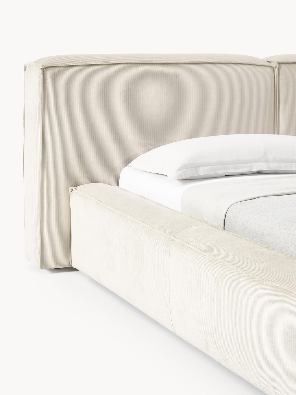 Lennon Upholstered Corduroy Bed with Storage Space