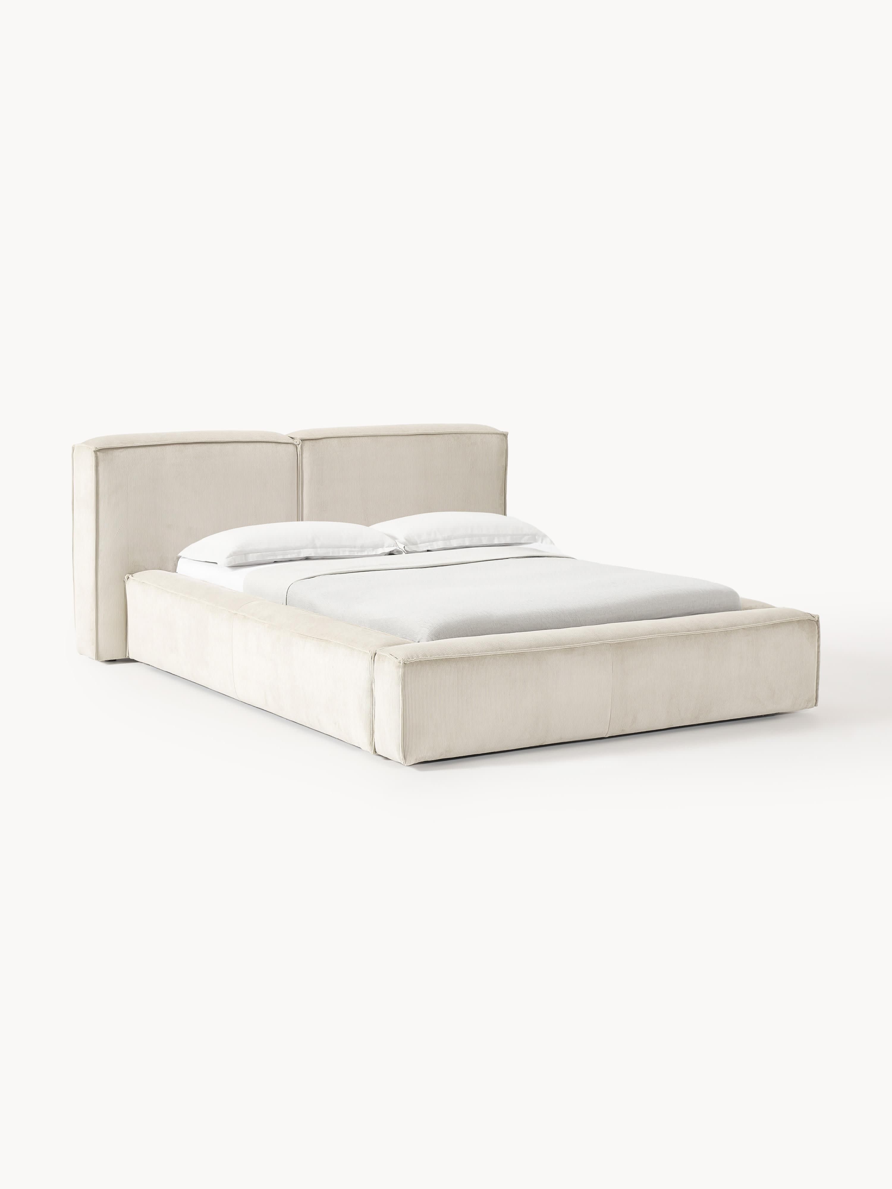 Gallery image 1 - Upholstered Corduroy Bed Lennon with Storage Space