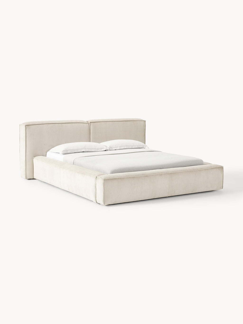 Lennon Upholstered Corduroy Bed with Storage Space